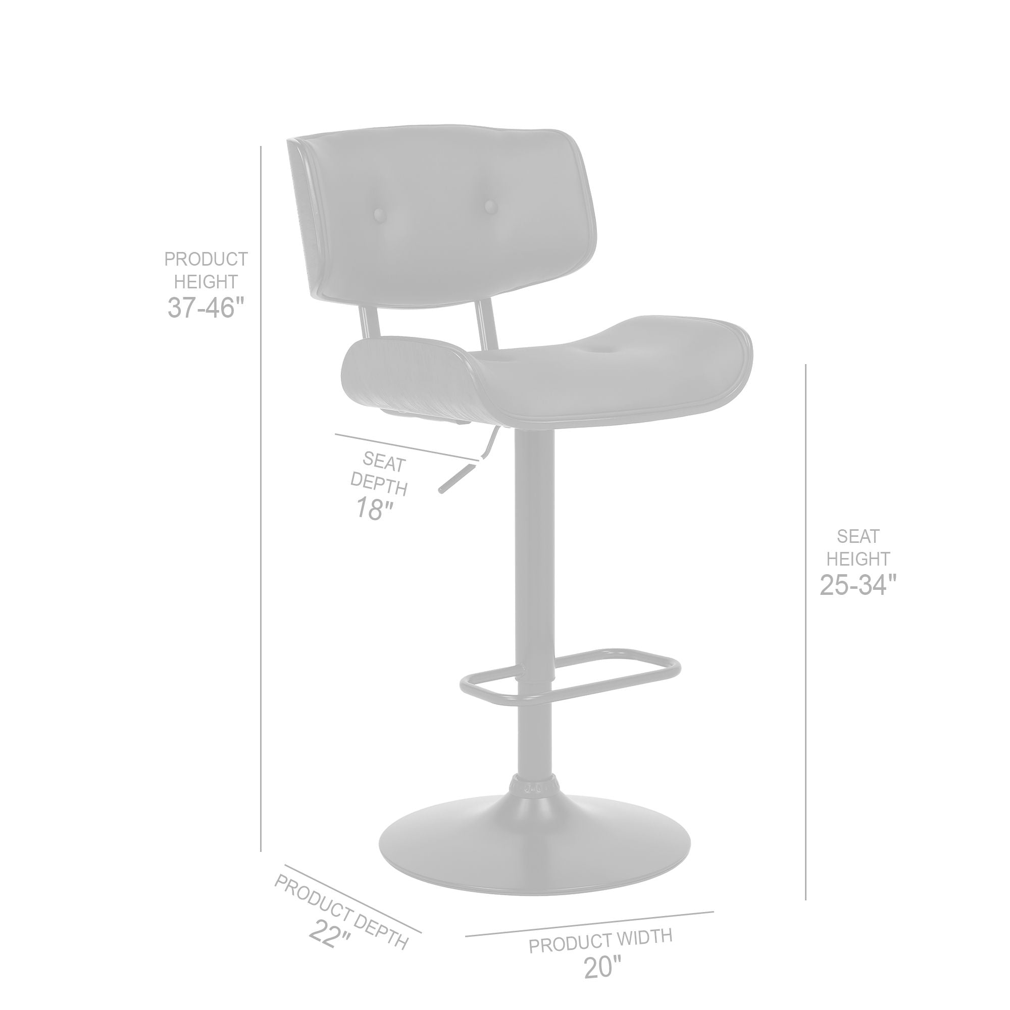 Brooklyn - Adjustable Swivel Bar Stool