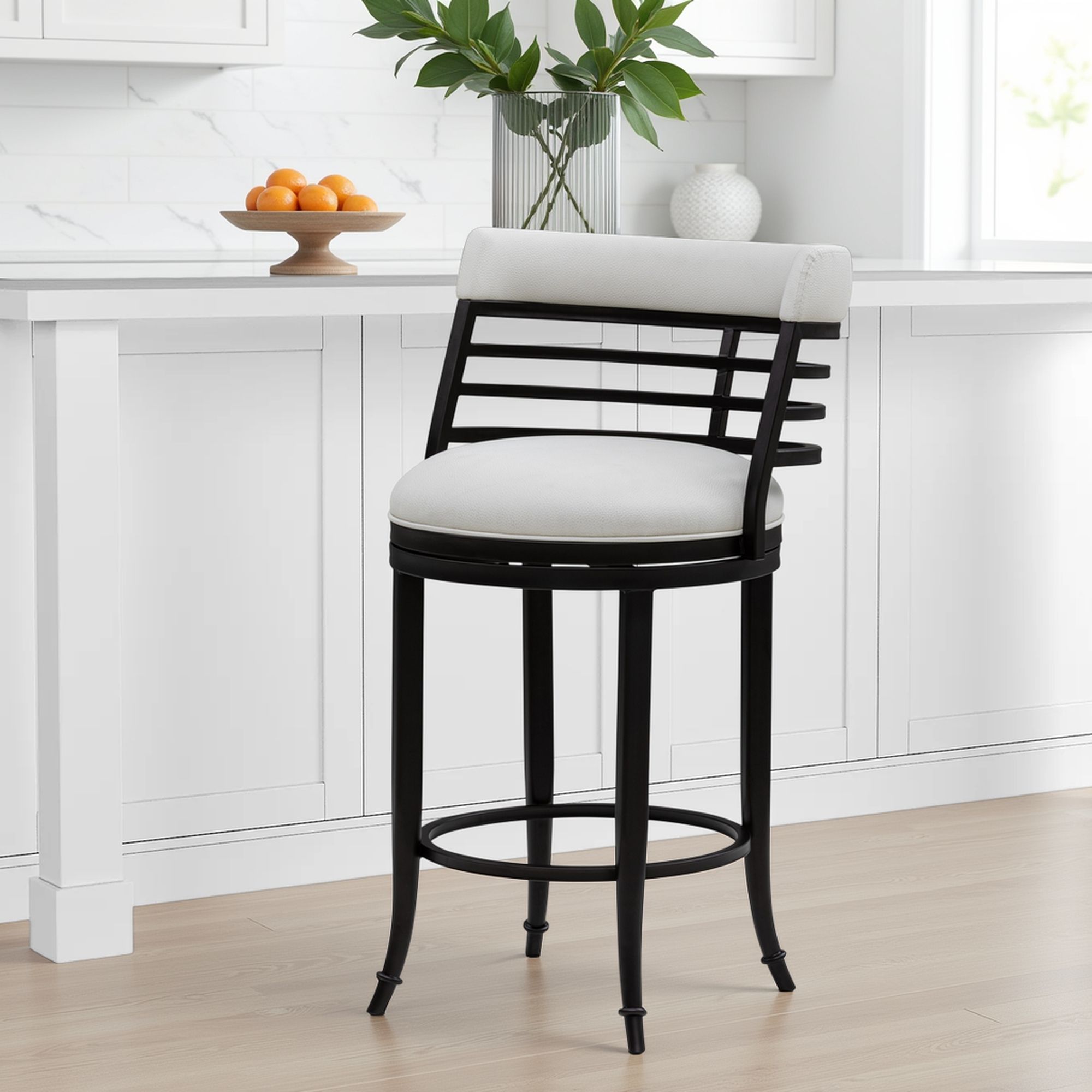 Telia - Upholstered Swivel Counter Height Barstool