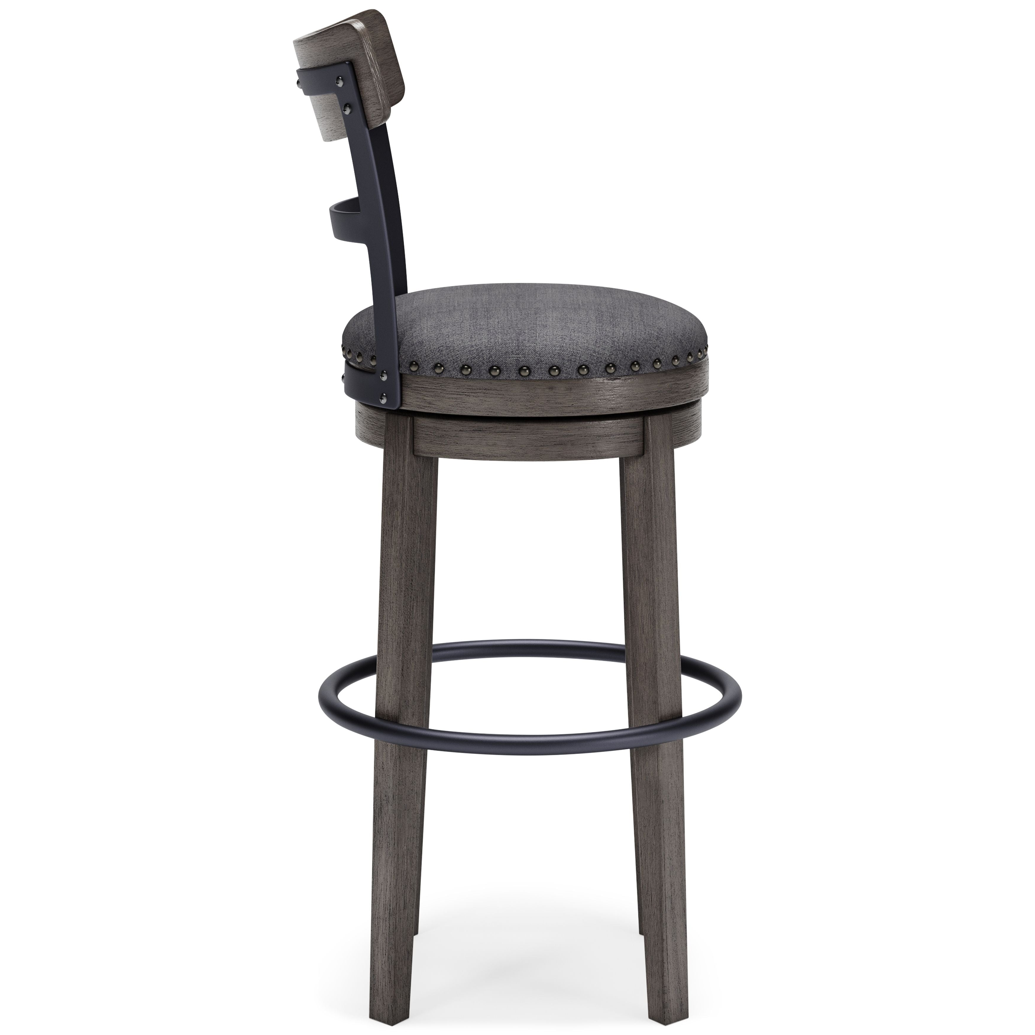 Caitbrook - Tall UPH Swivel Barstool - Gray