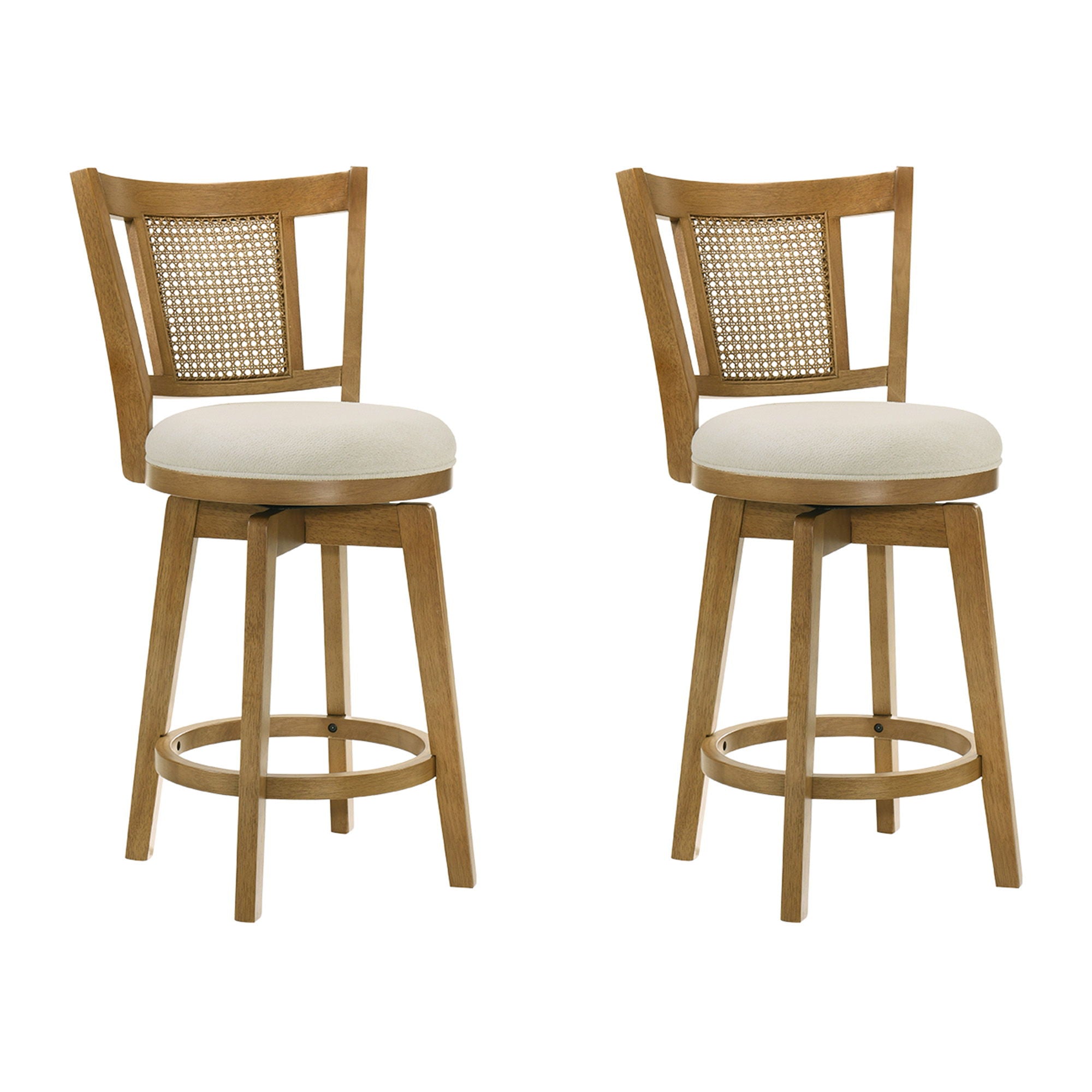 Isla - 26" Amber Glow Counter Height Rubberwood Swivel Barstool