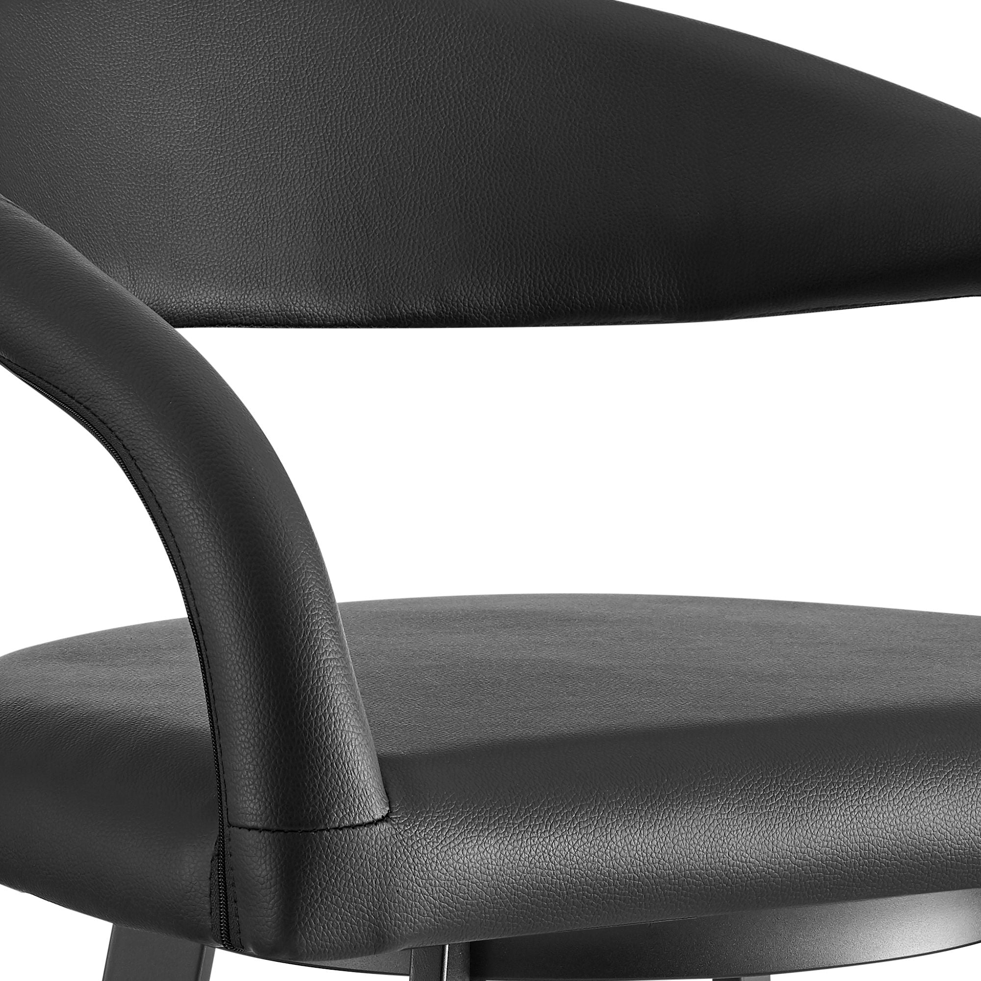 Ramona - 26" Swivel Counter Stool - Matte Black / Black