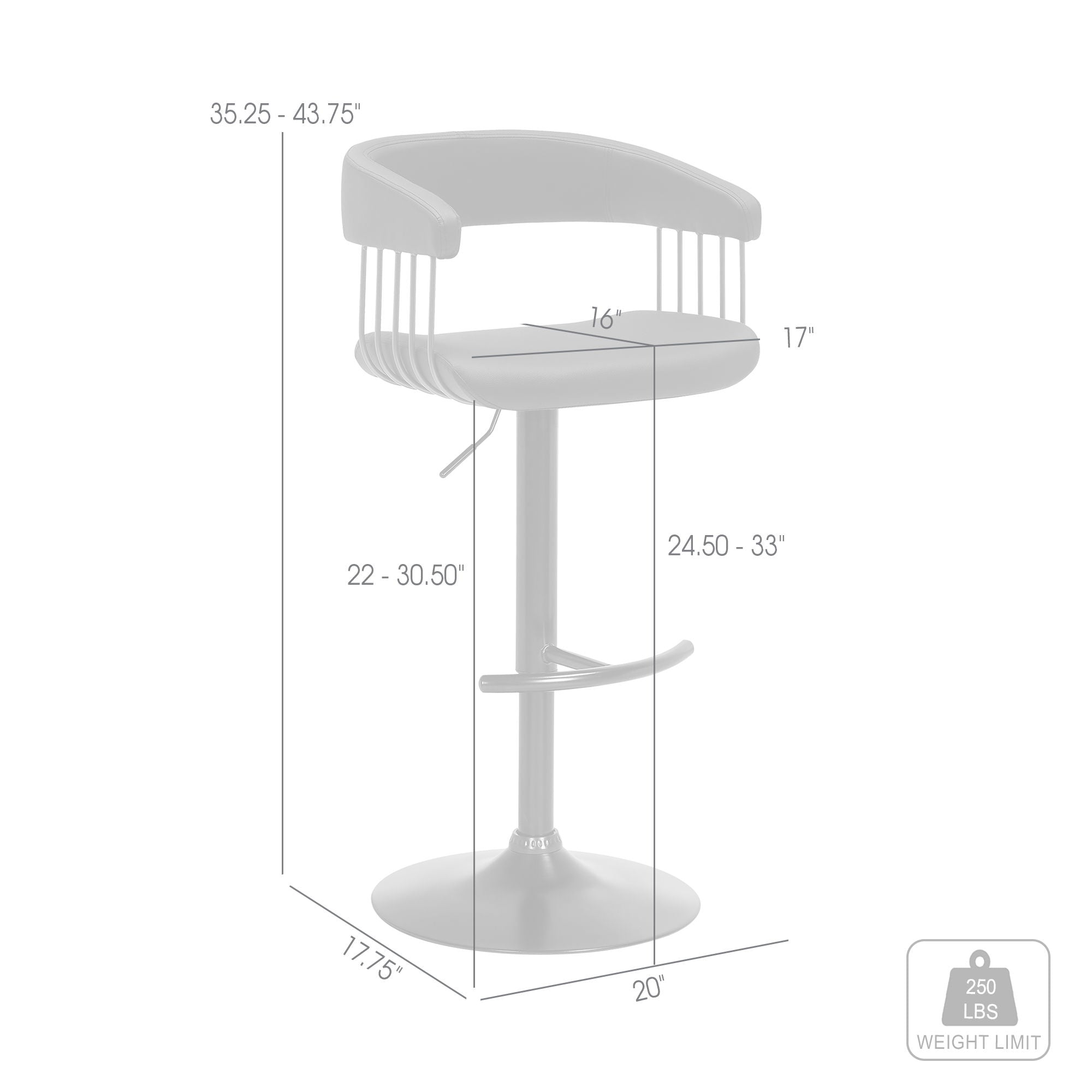 Calista - Adjustable Bar Stool With Golden Bronze Frame