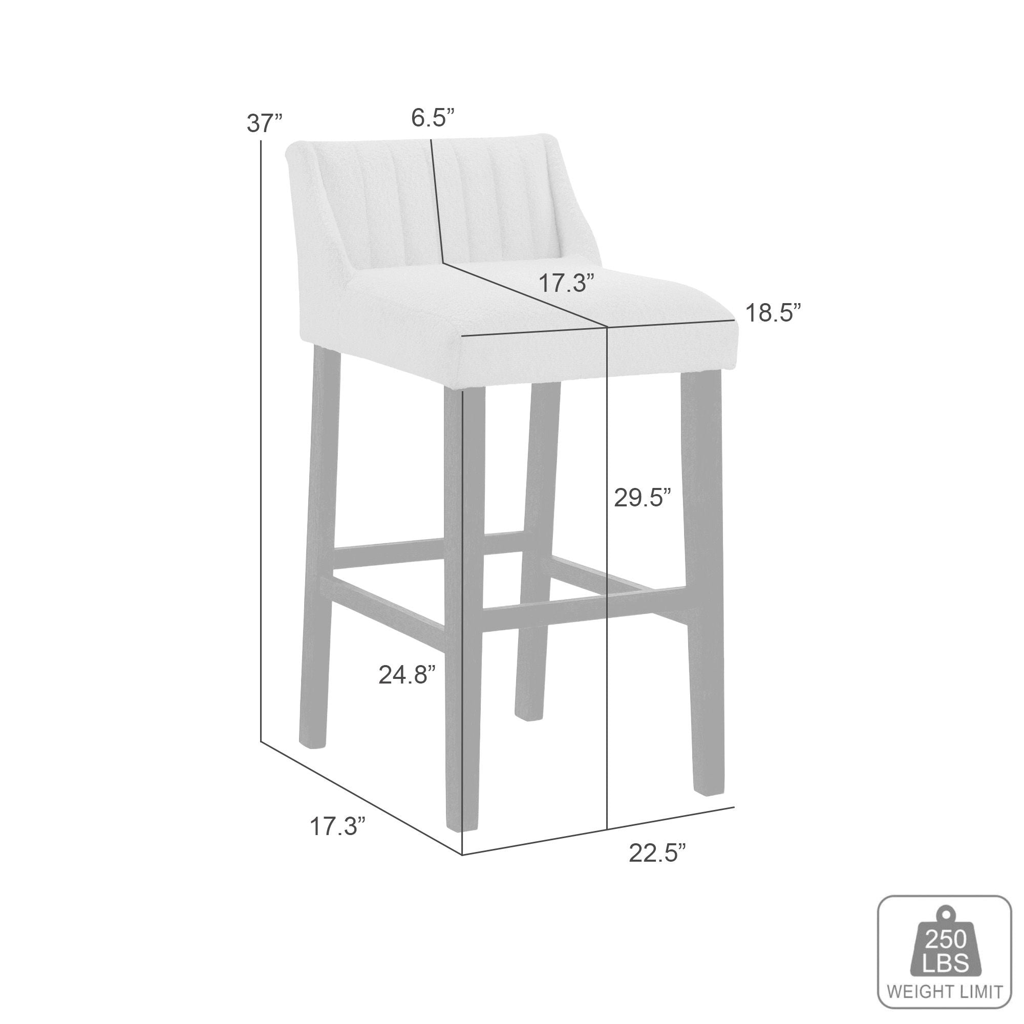 Fauna - Modern Transitional Wood Bar Height Kitchen Bar Stool