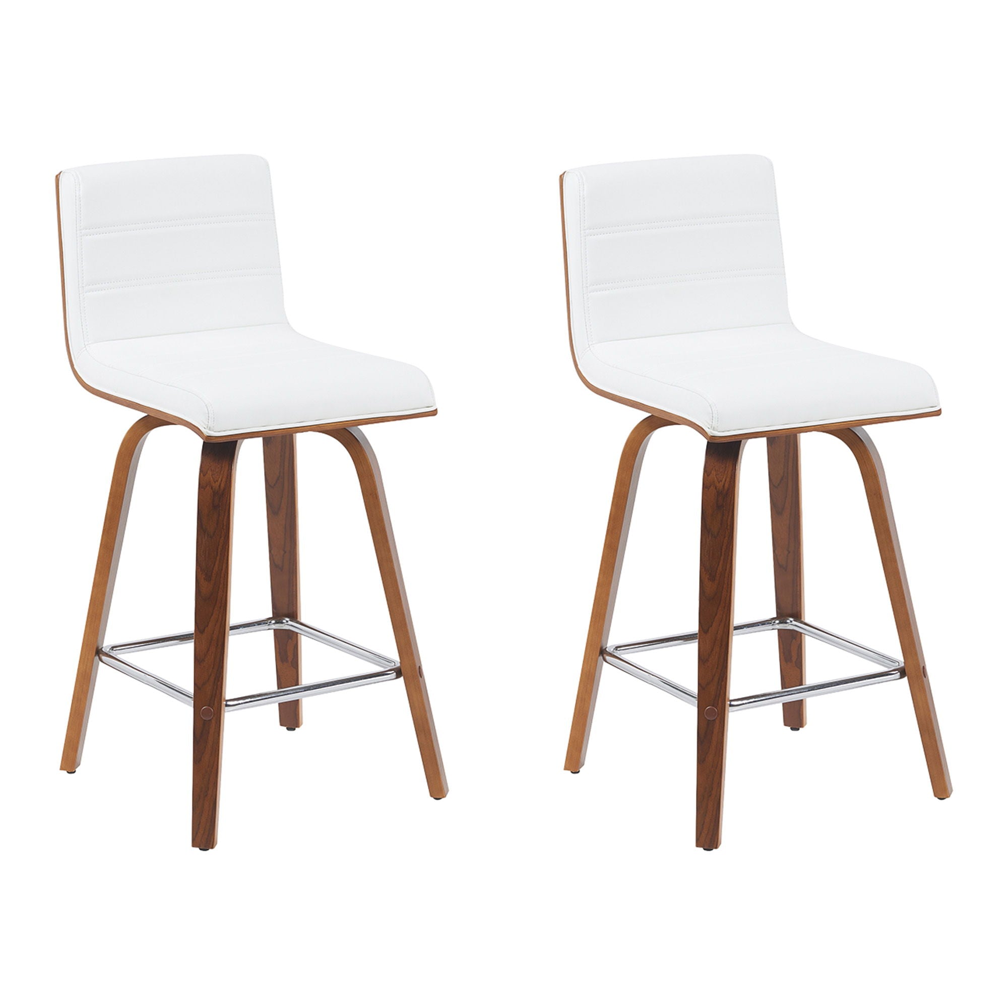 Vienna - Modern Counter Height Swivel Bar Stool - Walnut Finished Wood Frame