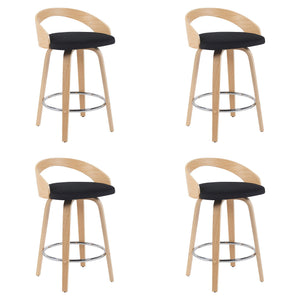 Sonia - Modern Swivel Counter Height Bar Stool - Patterned Oak Wood Finish