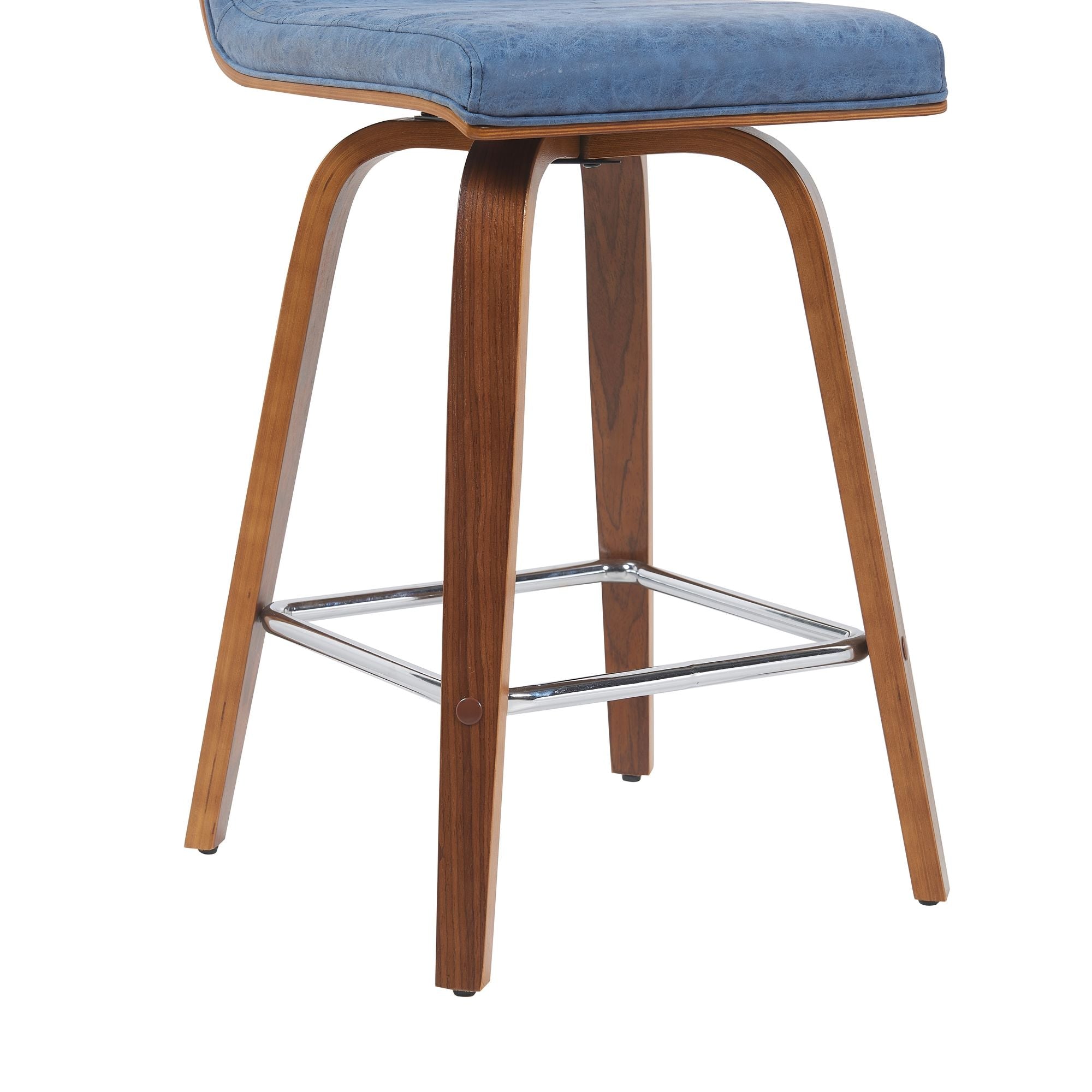 Vienna - Modern Counter Height Swivel Bar Stool - Walnut Finished Wood Frame
