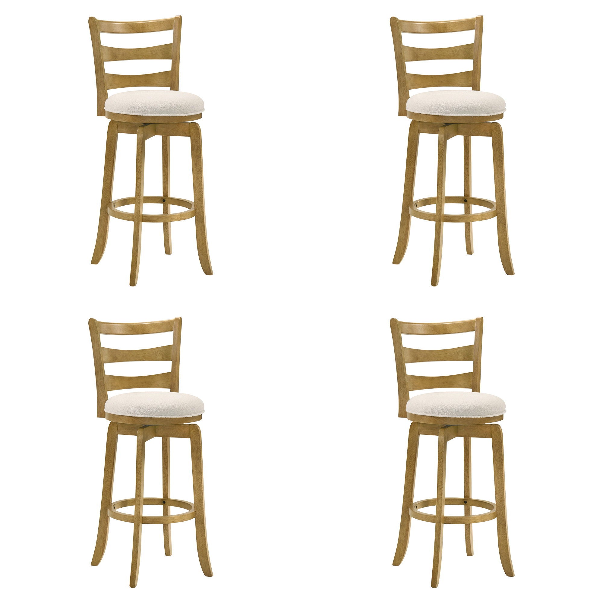 Melindra - Modern Farmhouse Swivel Wood Bar Height Kitchen Bar Stool
