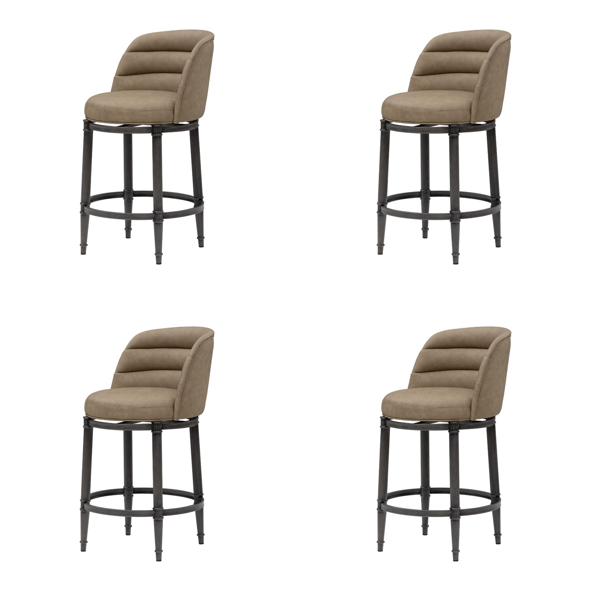 Eunice - Faux Leather Upholstered Swivel Counter Height Barstool