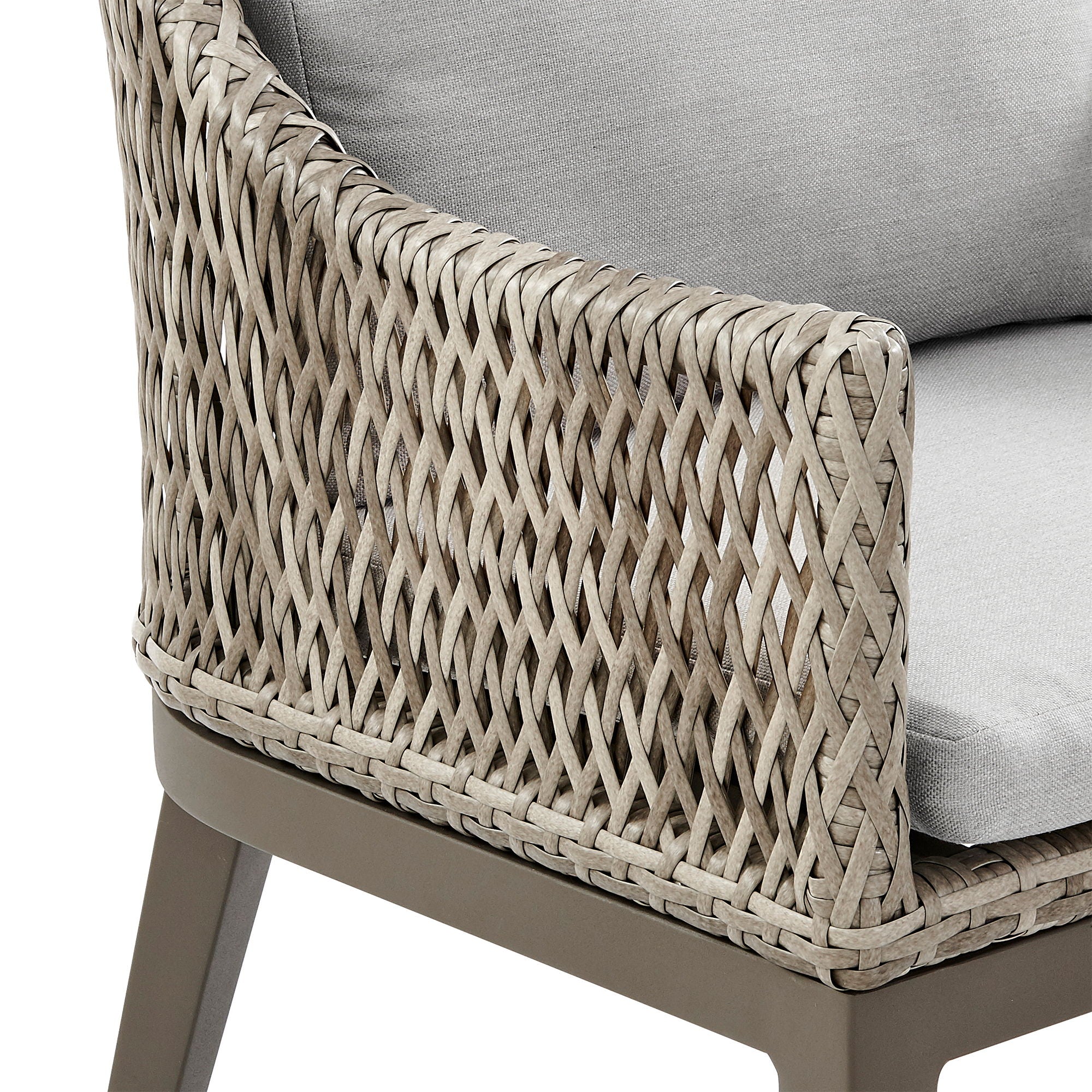 Silvana - Outdoor Wicker And Aluminum Dining Chair With Cushions (Set of 2) - Gray / Beige