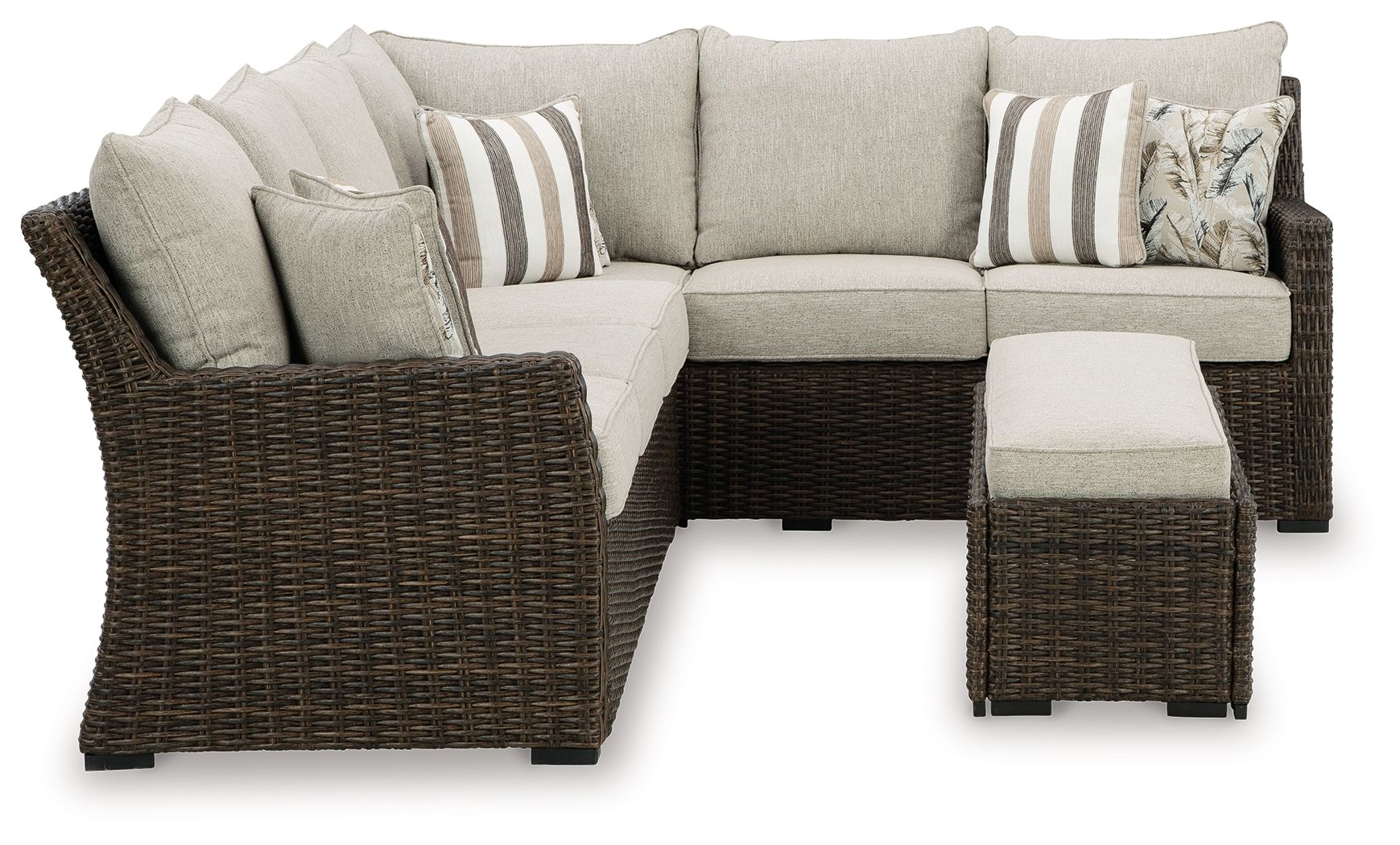 Brook Ranch - Sofa Sectional, Bench With Cushion (Set of 3) - Brown