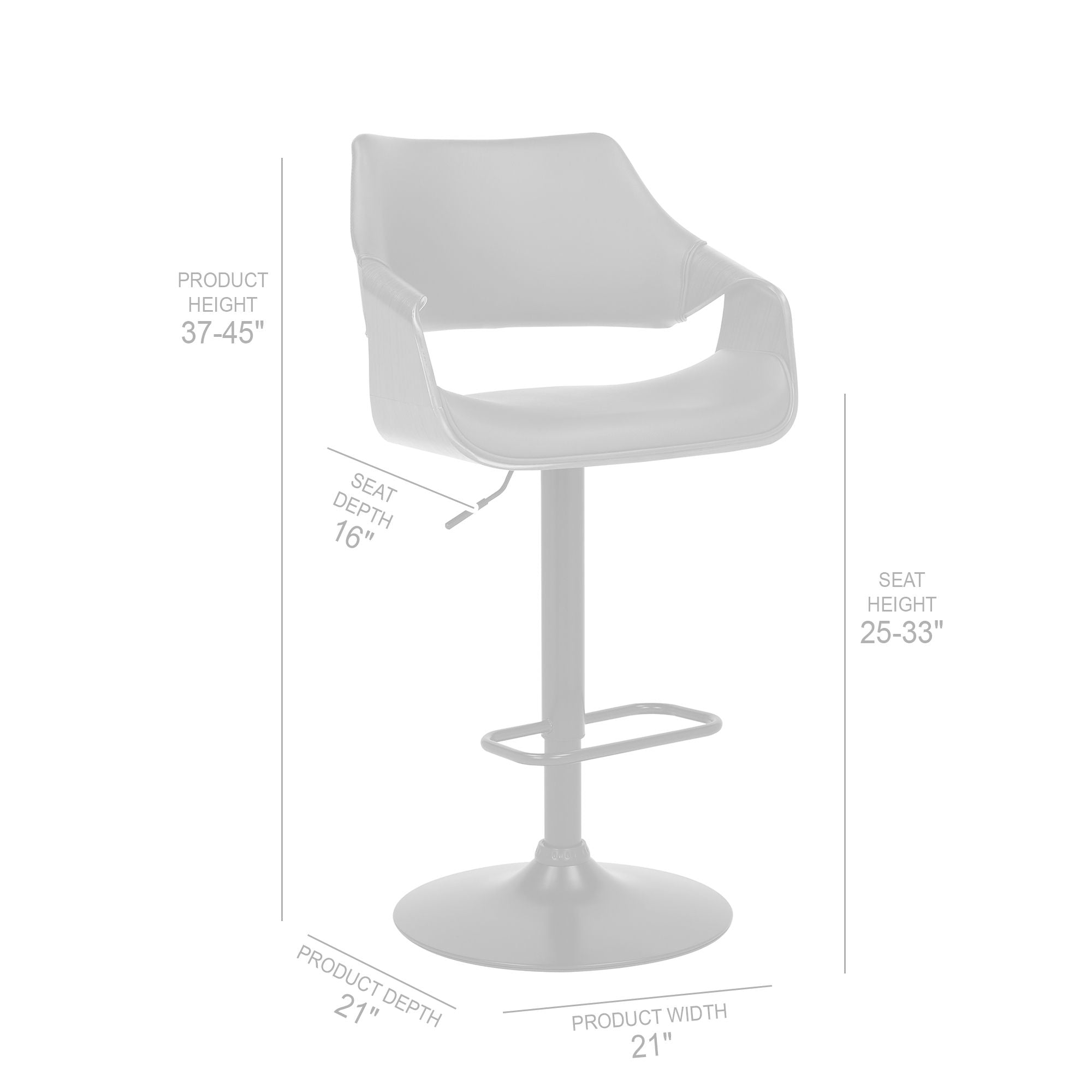 Aspen - Adjustable Bar Stool Black Base