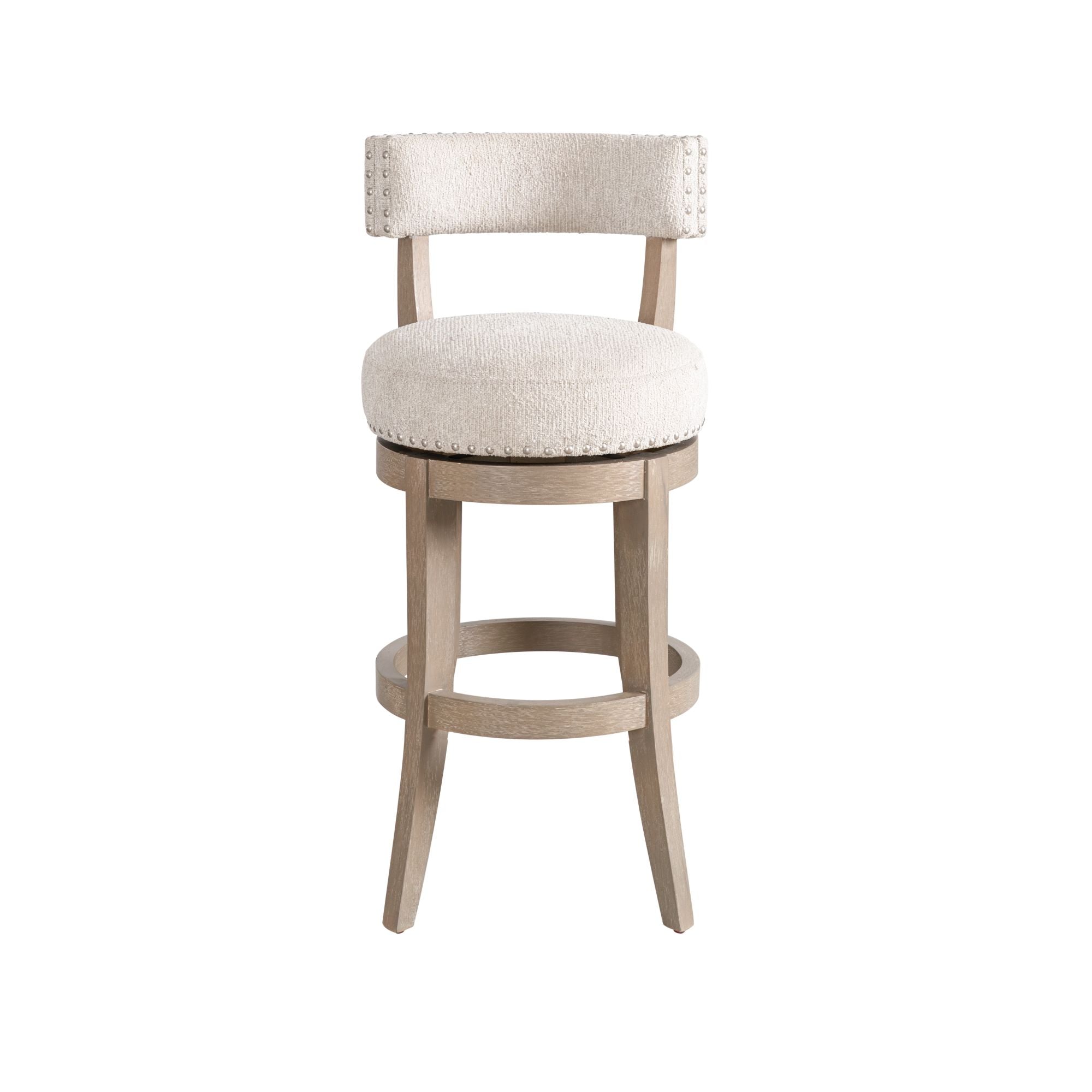 Mystic - Solid Wood Upholstered 30" Bar Height Swivel Barstool