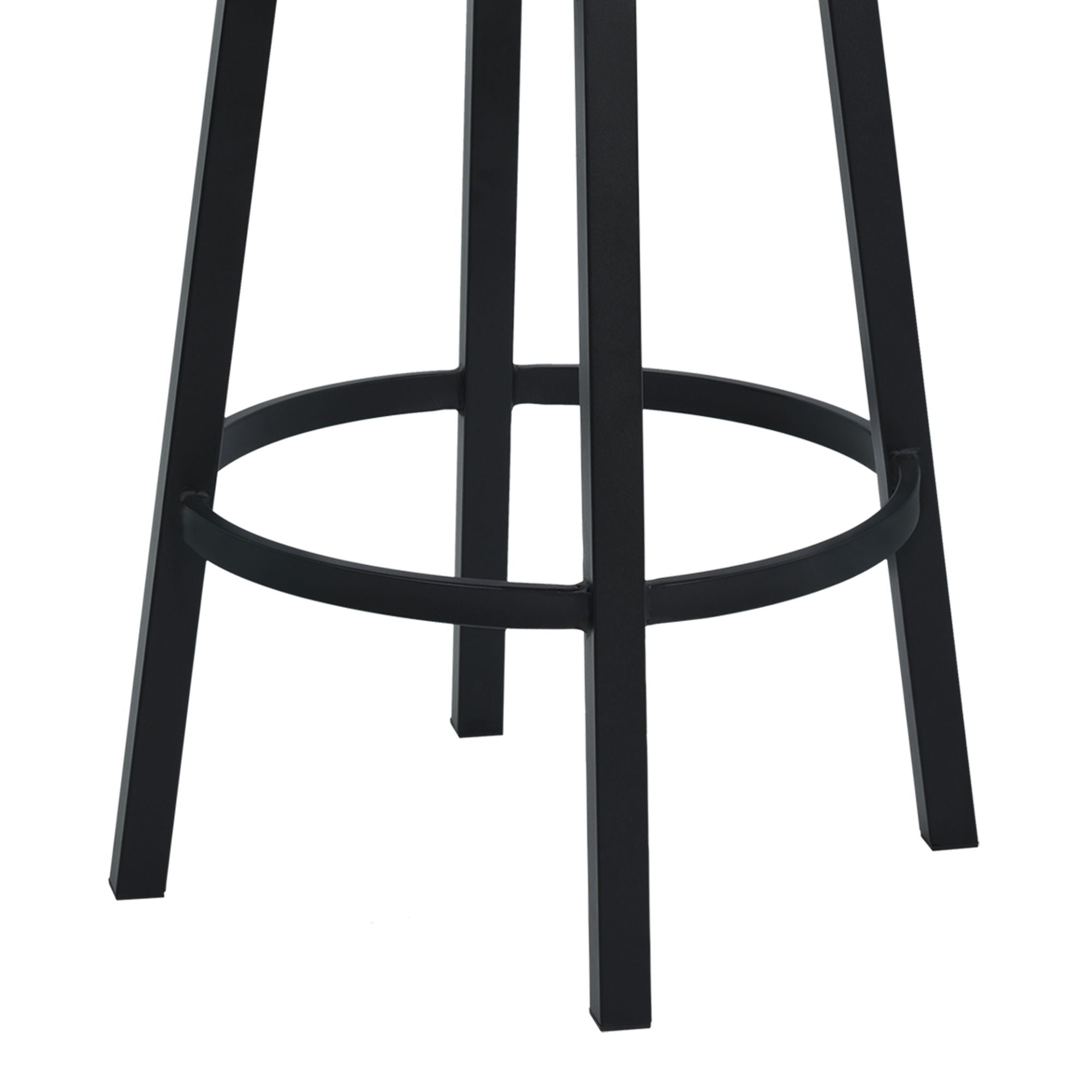 Madrid - 26" Counter Height Metal Swivel Barstool - Ford Black Pu And Black Finish