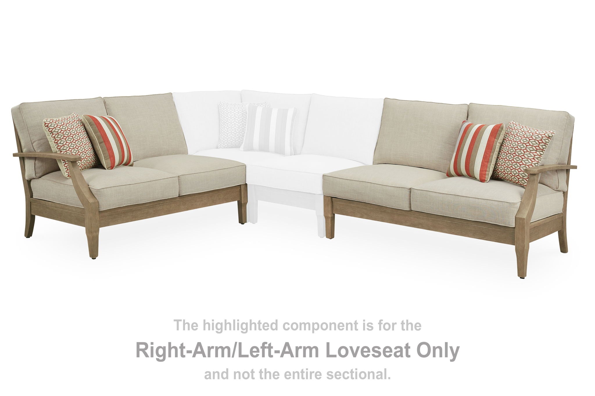 Clare View - RAF/LAF Loveseat With Cush (Set of 2) - Beige