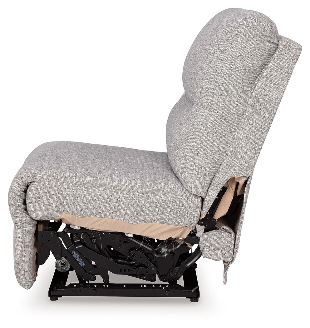 Acklen Place - Power Armless Recliner With Adj Headrest - Pewter