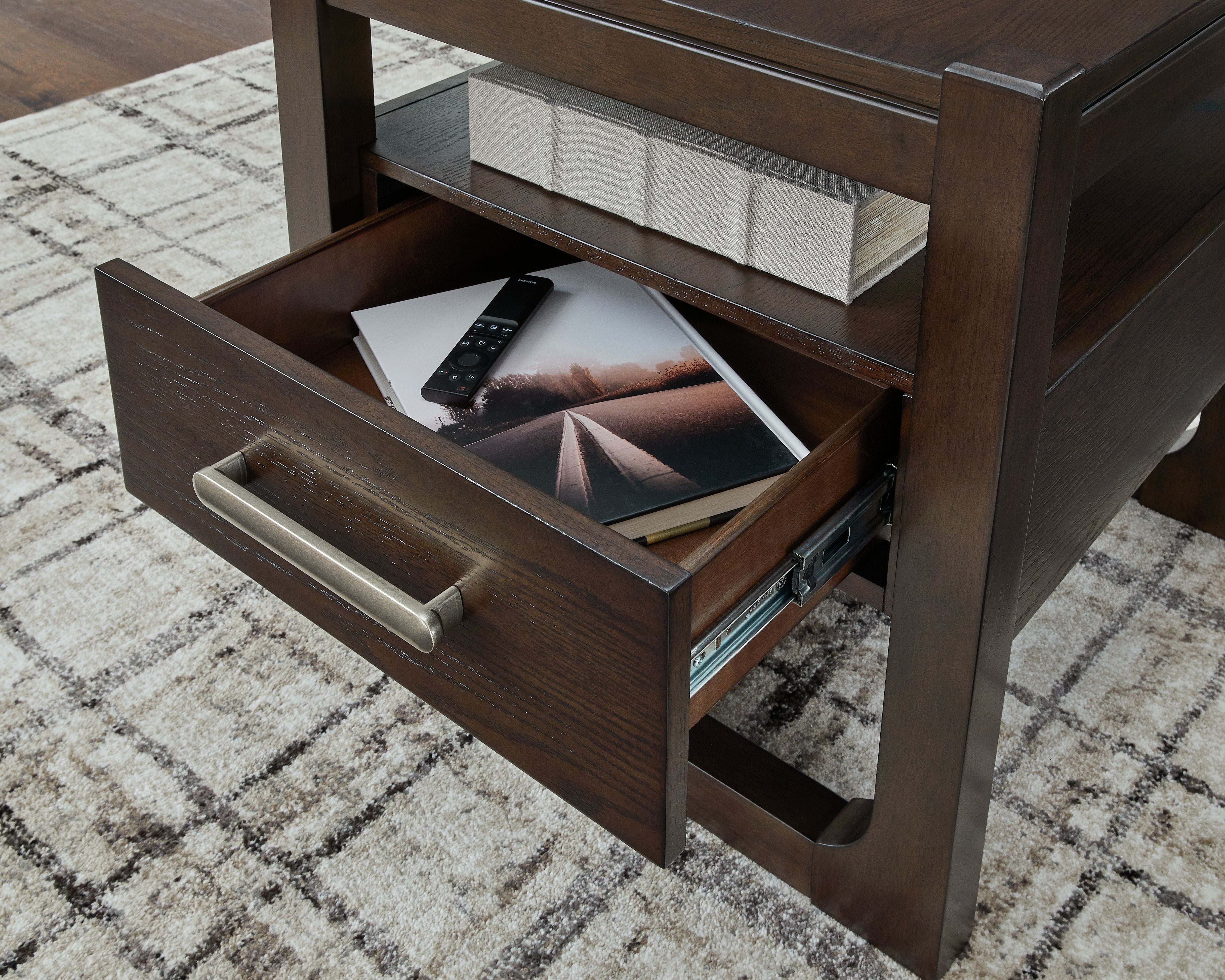 Breckington - Square End Table - Dark Brown
