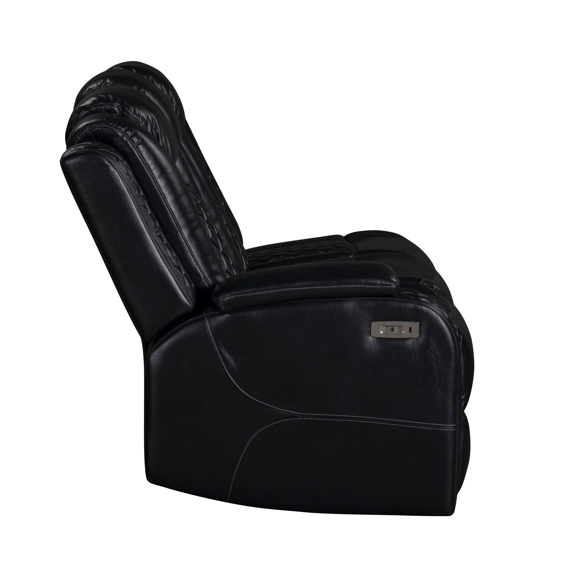 Orion II - LAF Sofa With Power Headrest & Footrest - Black