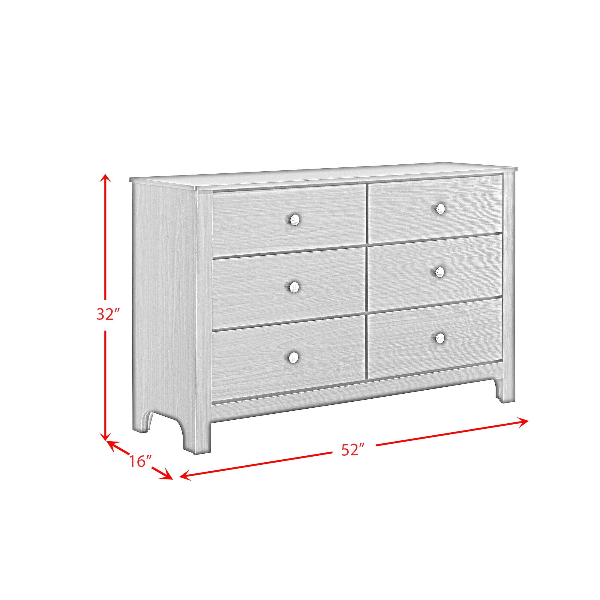 Sami - Youth 6-Drawer Dresser