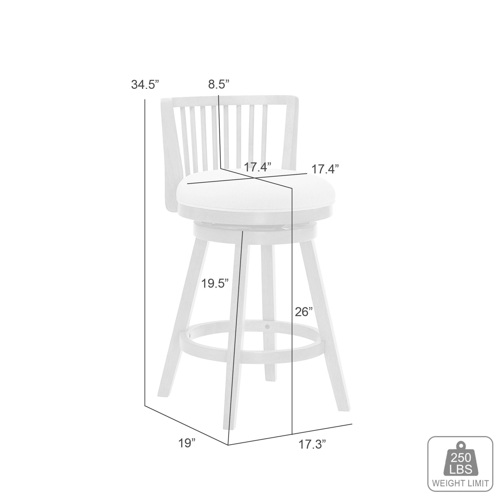 Harper - 26" Amber Glow Counter Height Rubberwood Swivel Barstool