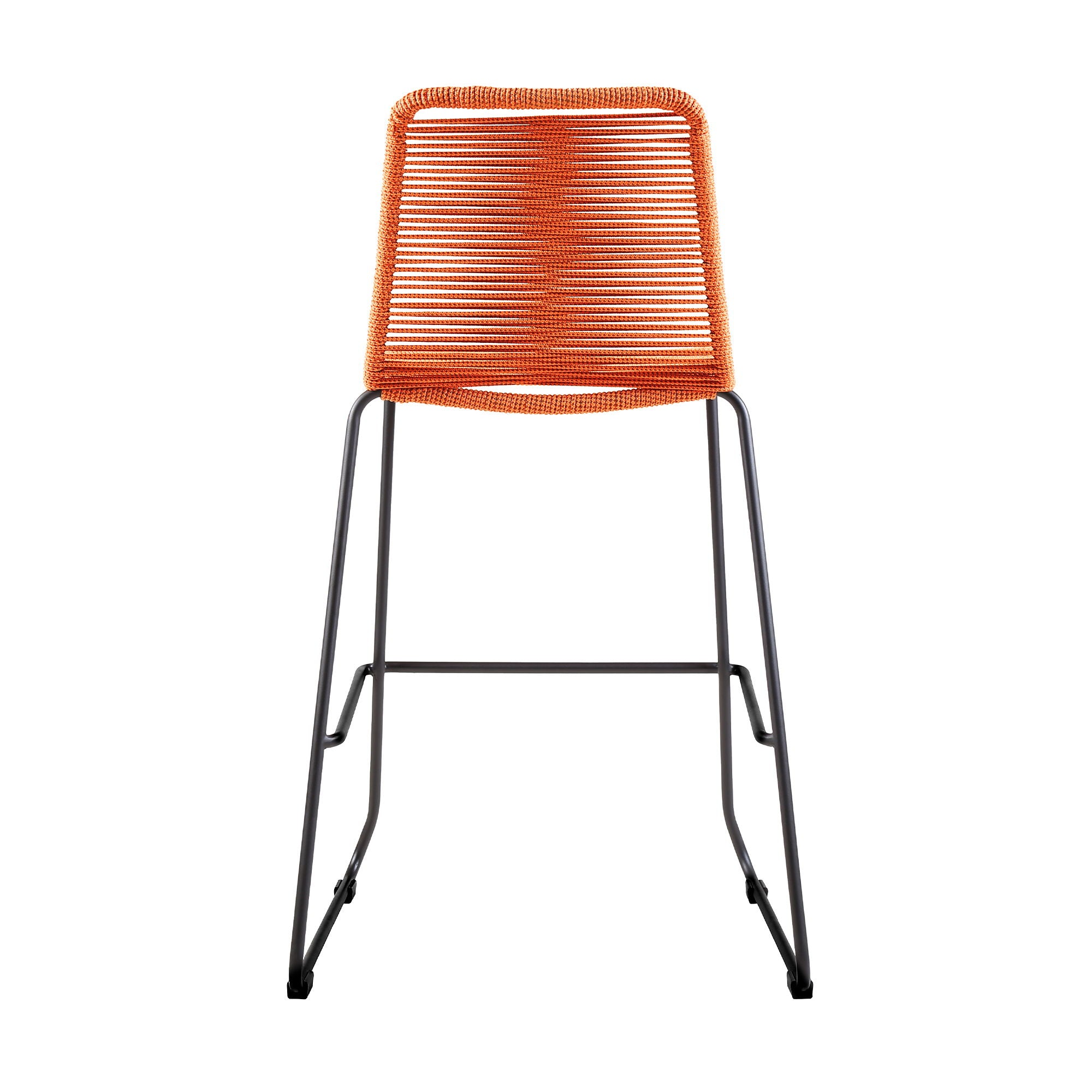 Shasta - 30" Outdoor Metal And Rope Stackable Barstool