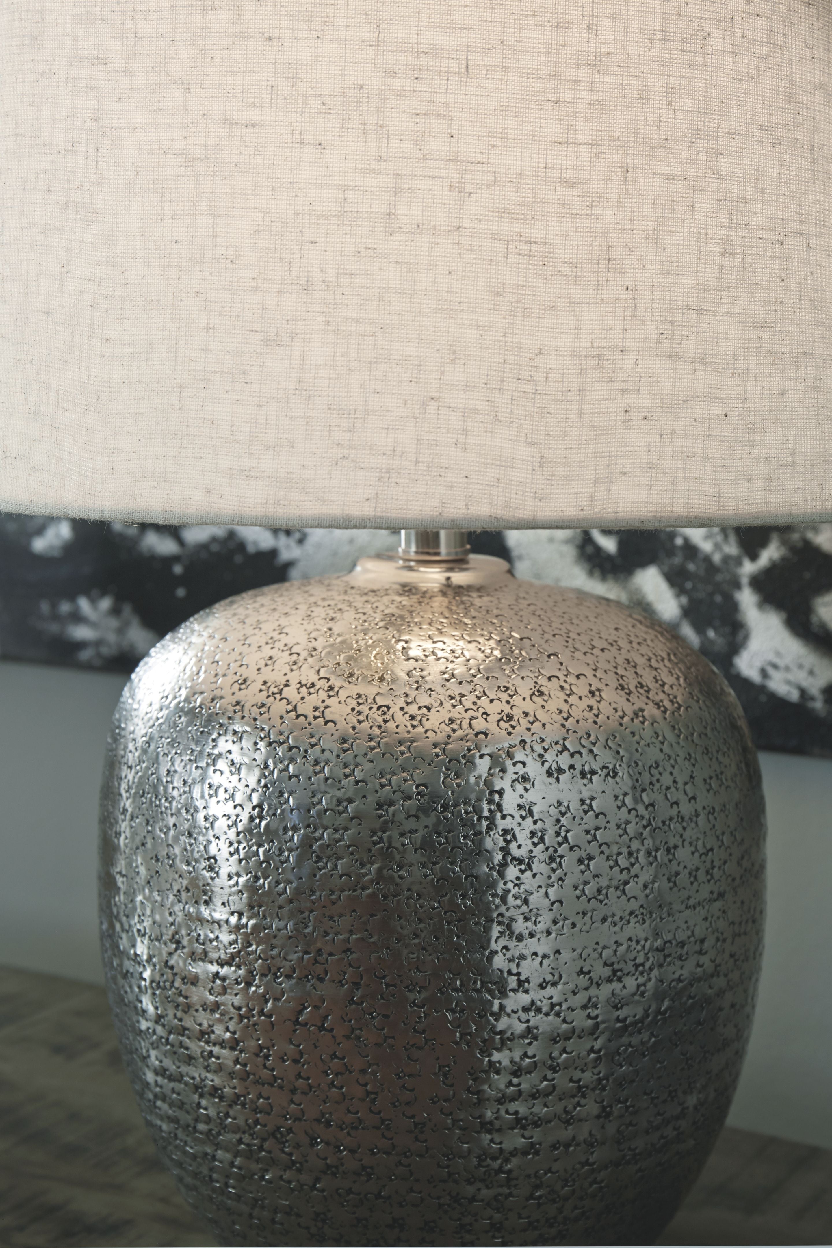 Magalie - Metal Table Lamp - Antique Silver Finish