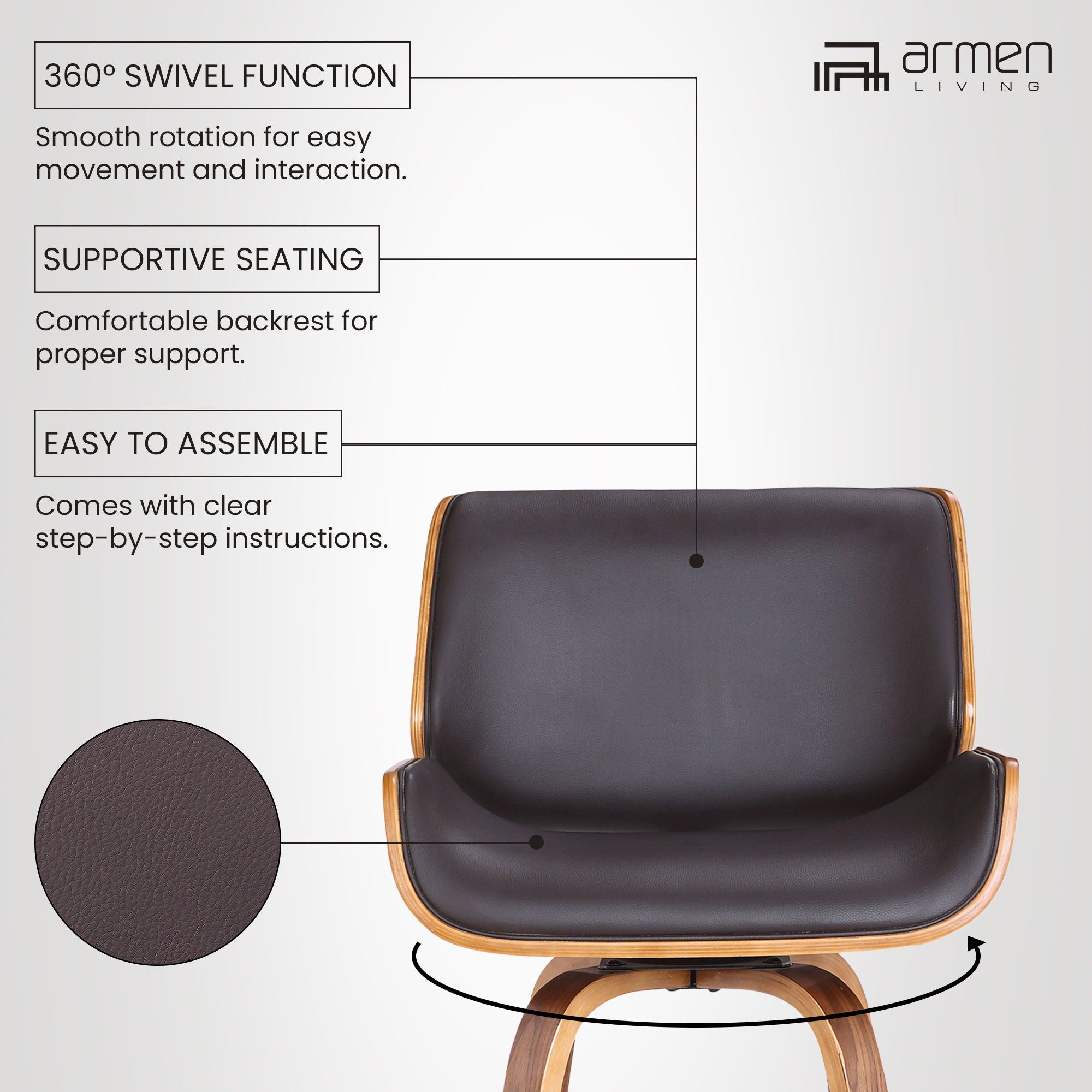 Tyler - 26" Counter Height Swivel Bar Stool