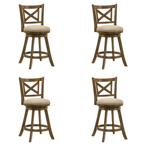 Kodi - Modern Farmhouse Swivel Wood Counter Height Kitchen Bar Stool