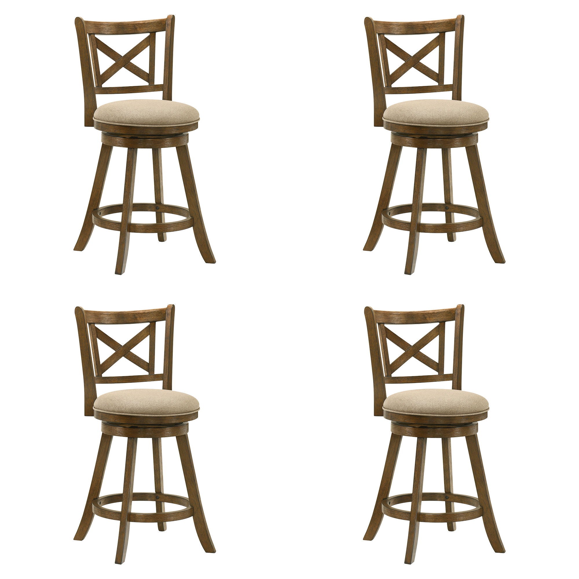 Kodi - Modern Farmhouse Swivel Wood Counter Height Kitchen Bar Stool