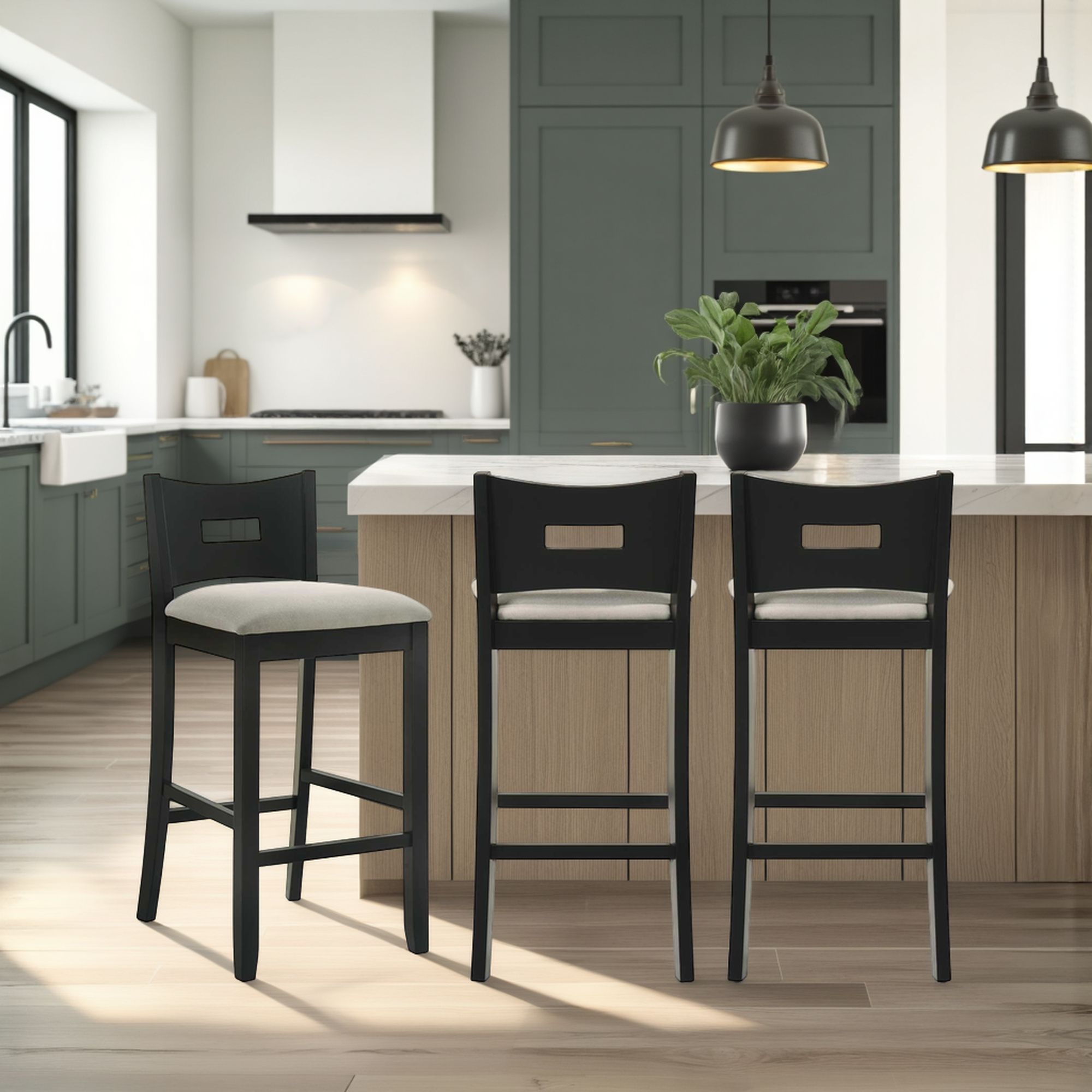 Ren - 26" Counter Height Rubberwood Barstool