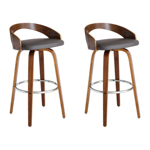Sonia - 30" Bar Height Swivel Bar Stool - Walnut Wood