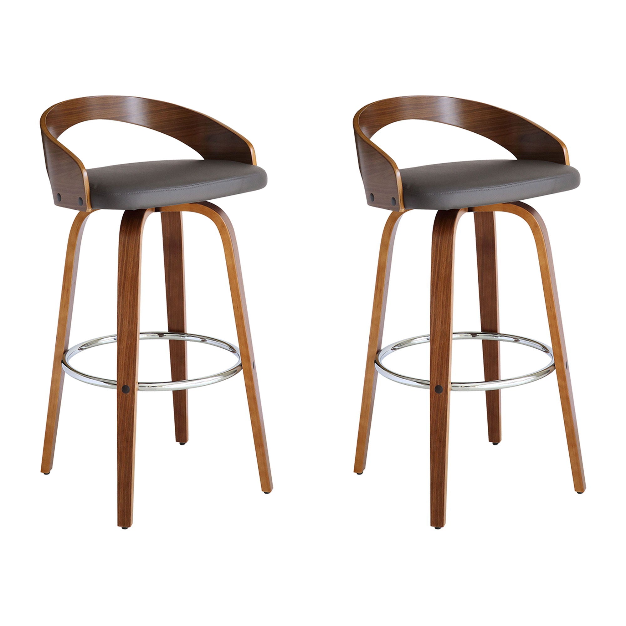 Sonia - 30" Bar Height Swivel Bar Stool - Walnut Wood