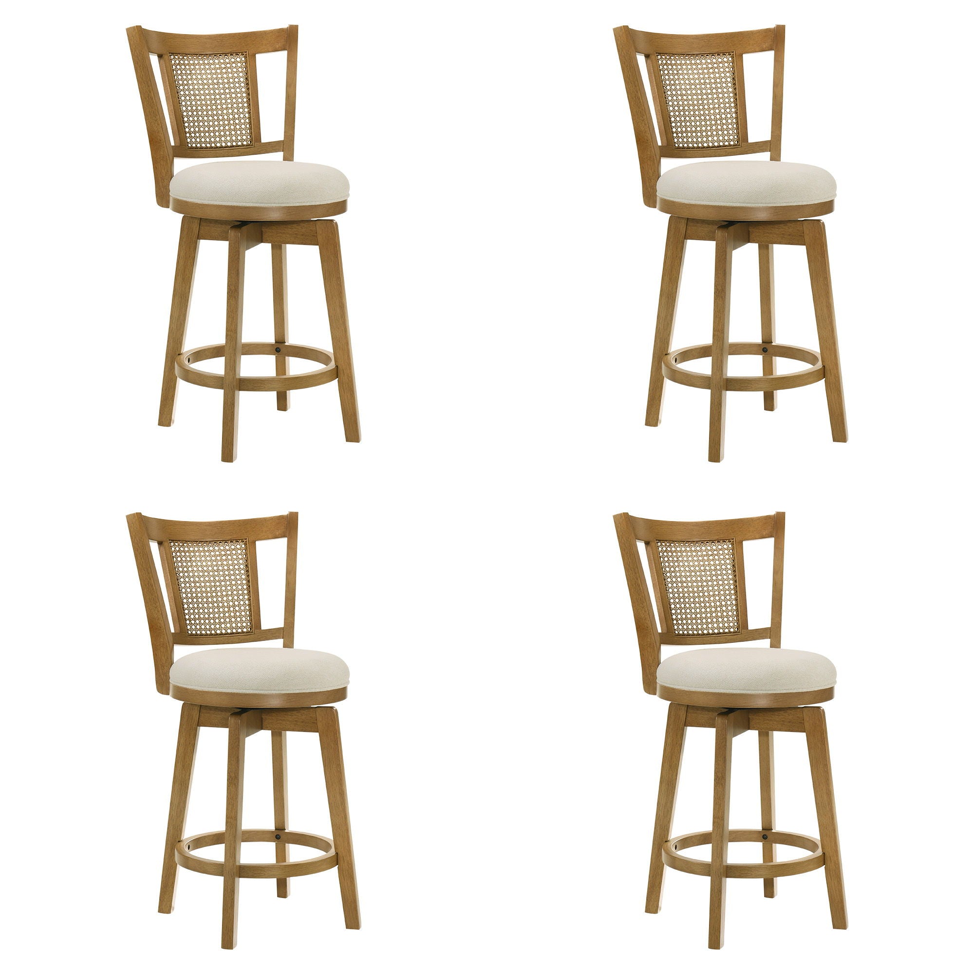 Isla - 26" Amber Glow Counter Height Rubberwood Swivel Barstool