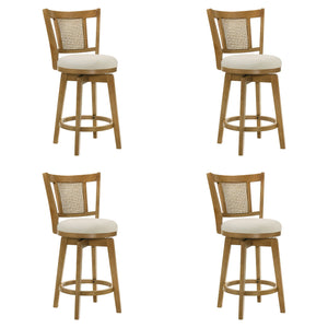 Isla - 26" Amber Glow Counter Height Rubberwood Swivel Barstool