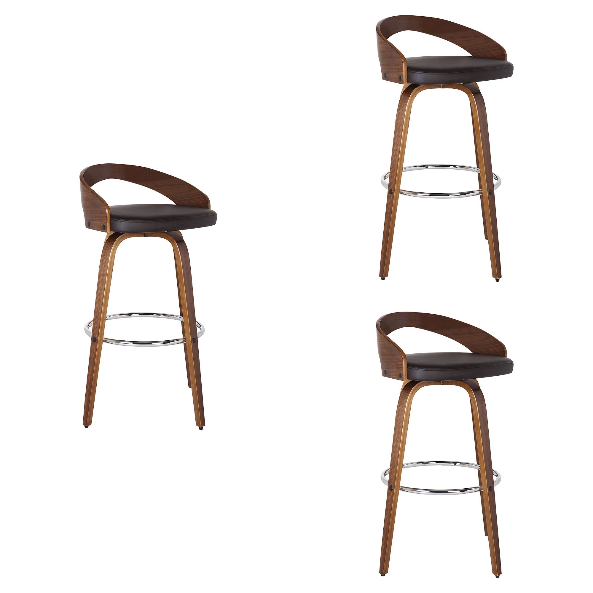 Sonia - 30" Bar Height Swivel Bar Stool - Walnut Wood