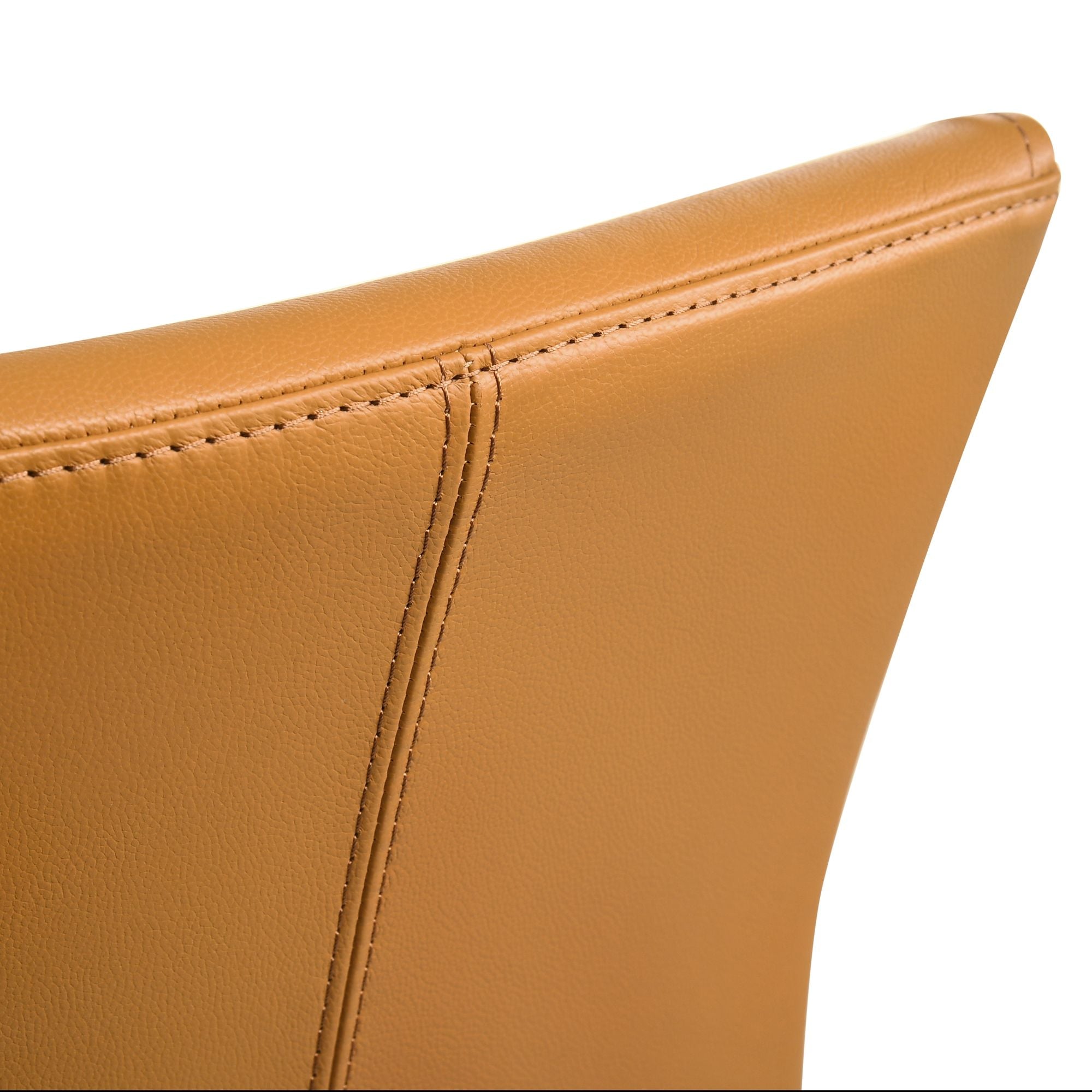 Meriam - Full Back Top Grain Leather Upholstered Metal Dining Chairs (Set of 2)