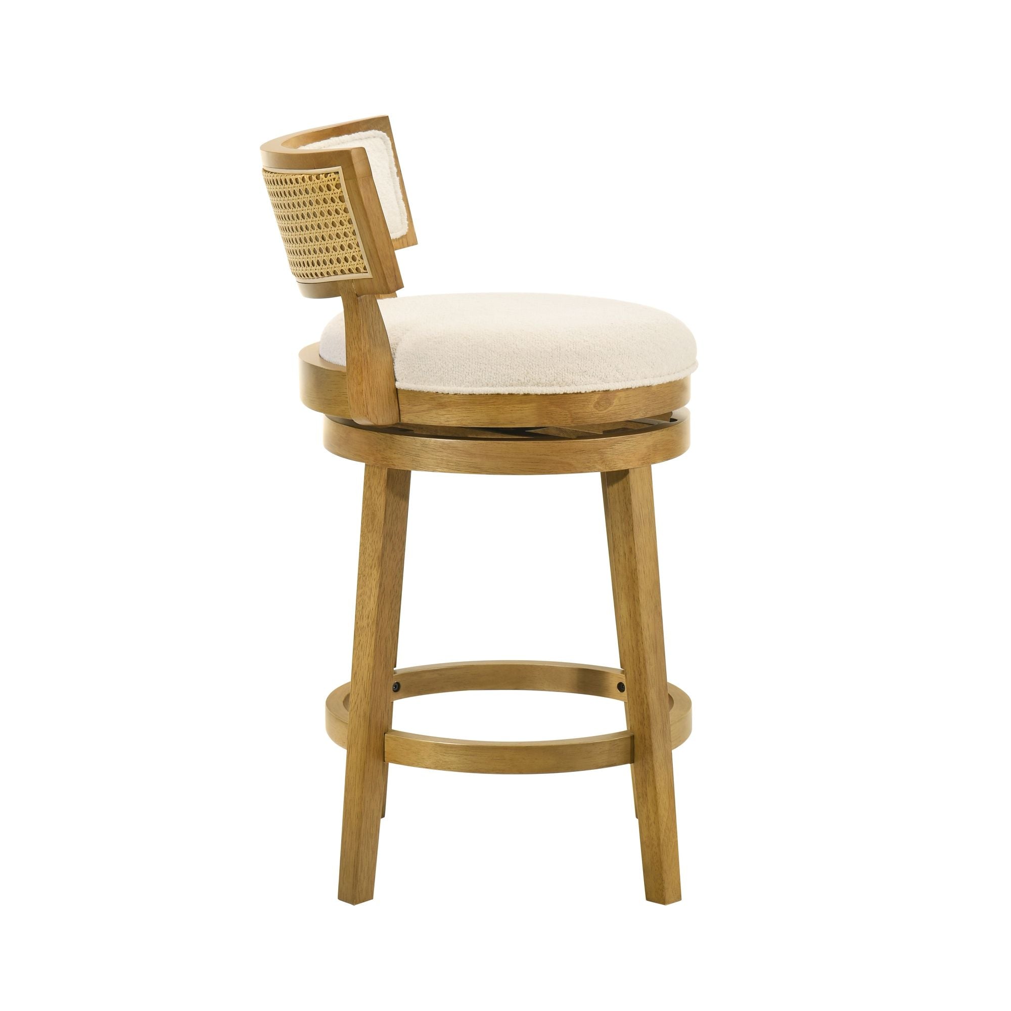 Noely - Modern Farmhouse Swivel Wood Counter Height Kitchen Bar Stool