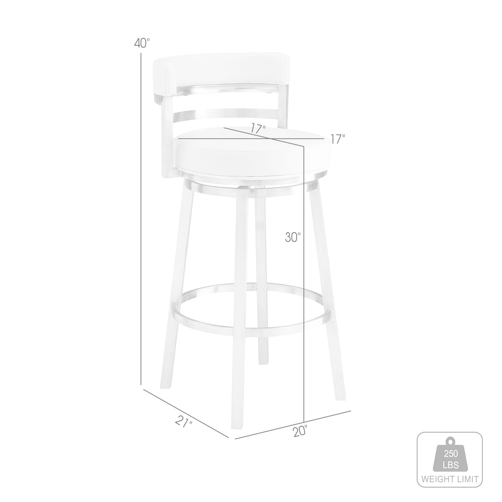 Titana - Swivel Faux Leather And Brushed Stainless Steel Bar Stool