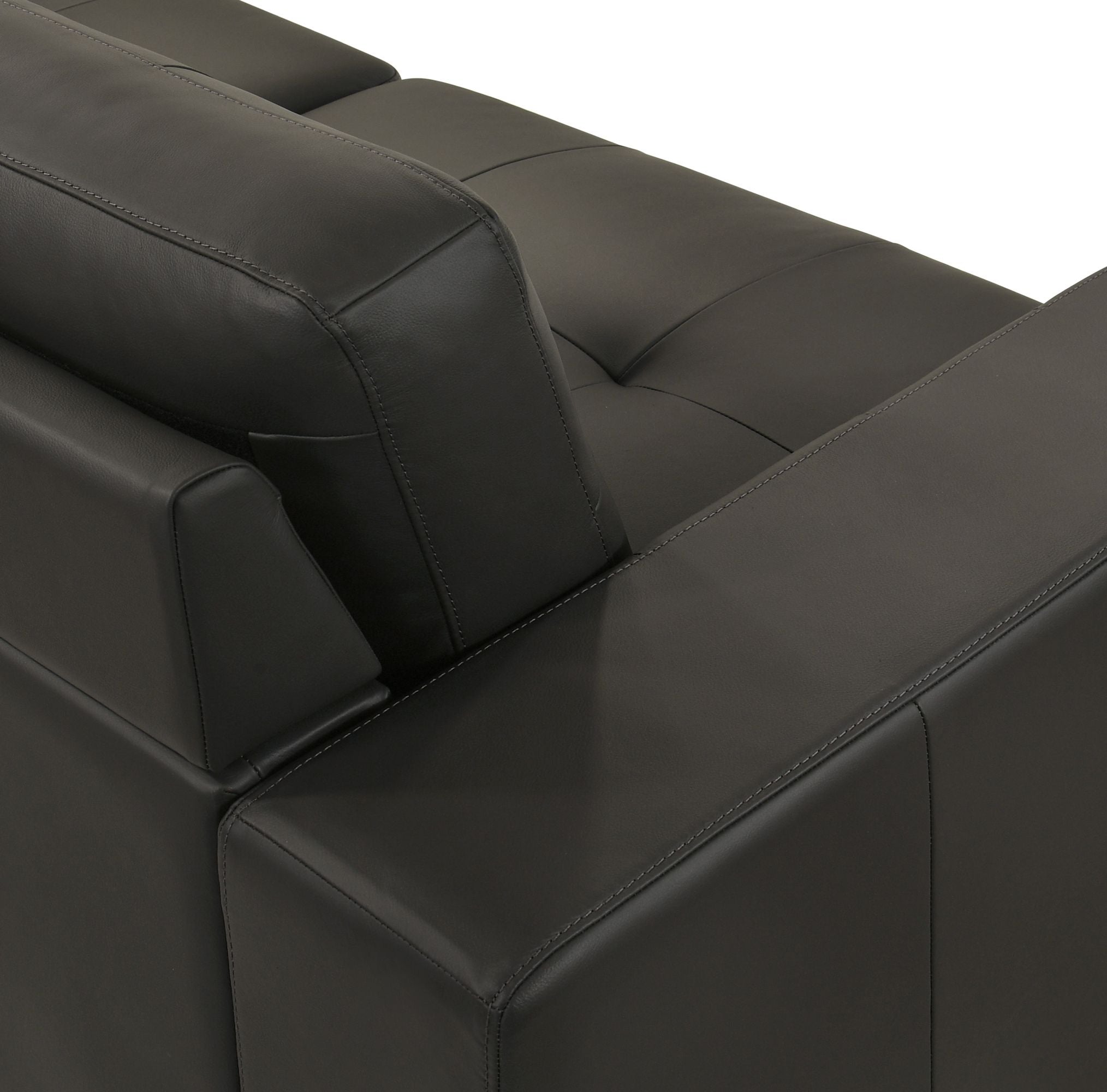 Faelin - Leather Sofa With Tufted Back