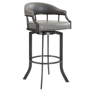 Pharaoh - Swivel Faux Leather Bar Stool - Mineral Finish