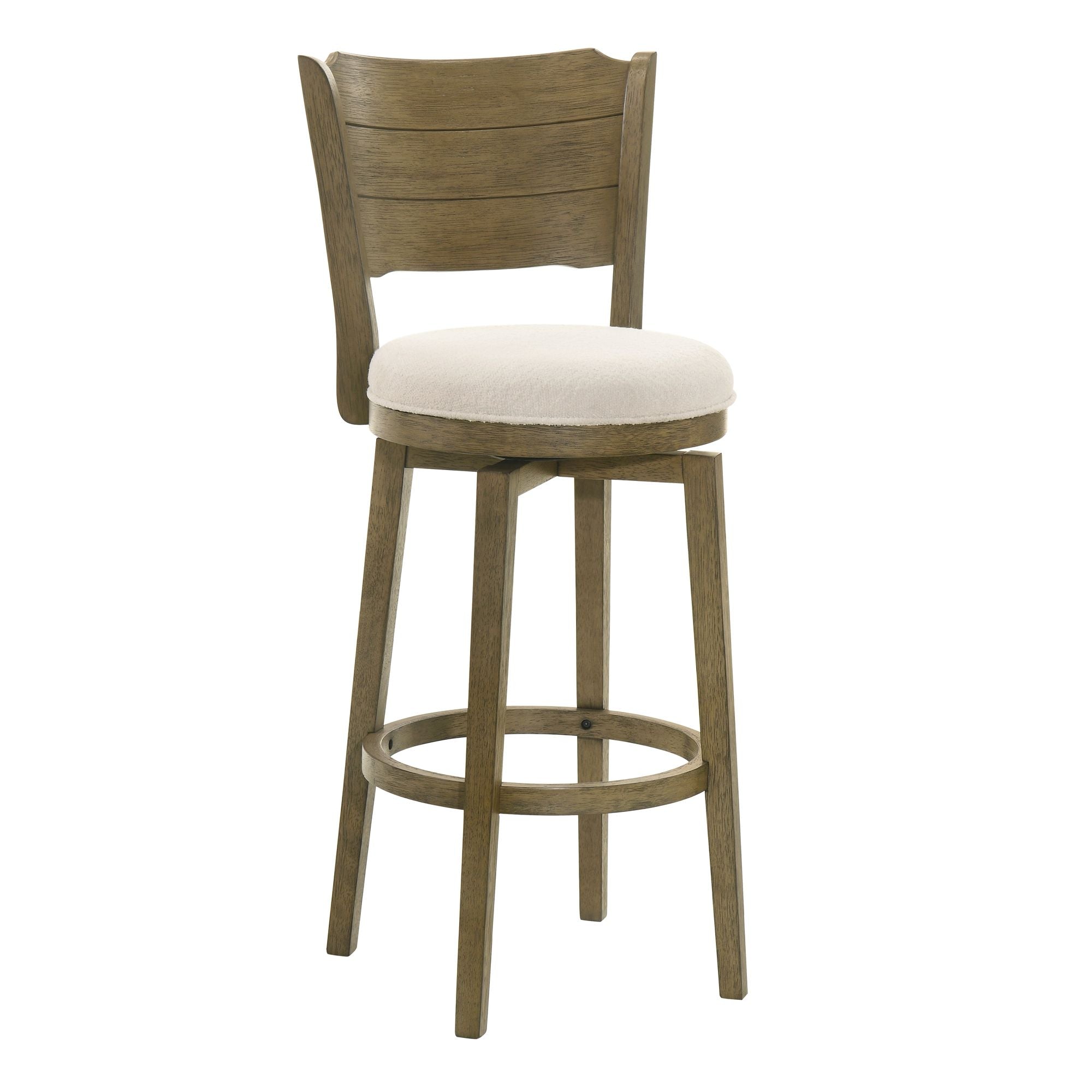 Winsley - Coastal Modern Swivel Wood Bar Height Kitchen Bar Stool