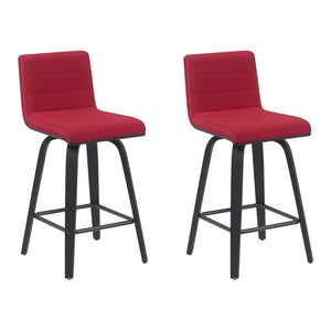 Vienna - Modern Counter Height Swivel Bar Stool - Black Brushed Wood Frame