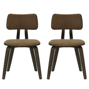 Jaguar - Curved Back Wood Dining Chair With Faux Leather Seat