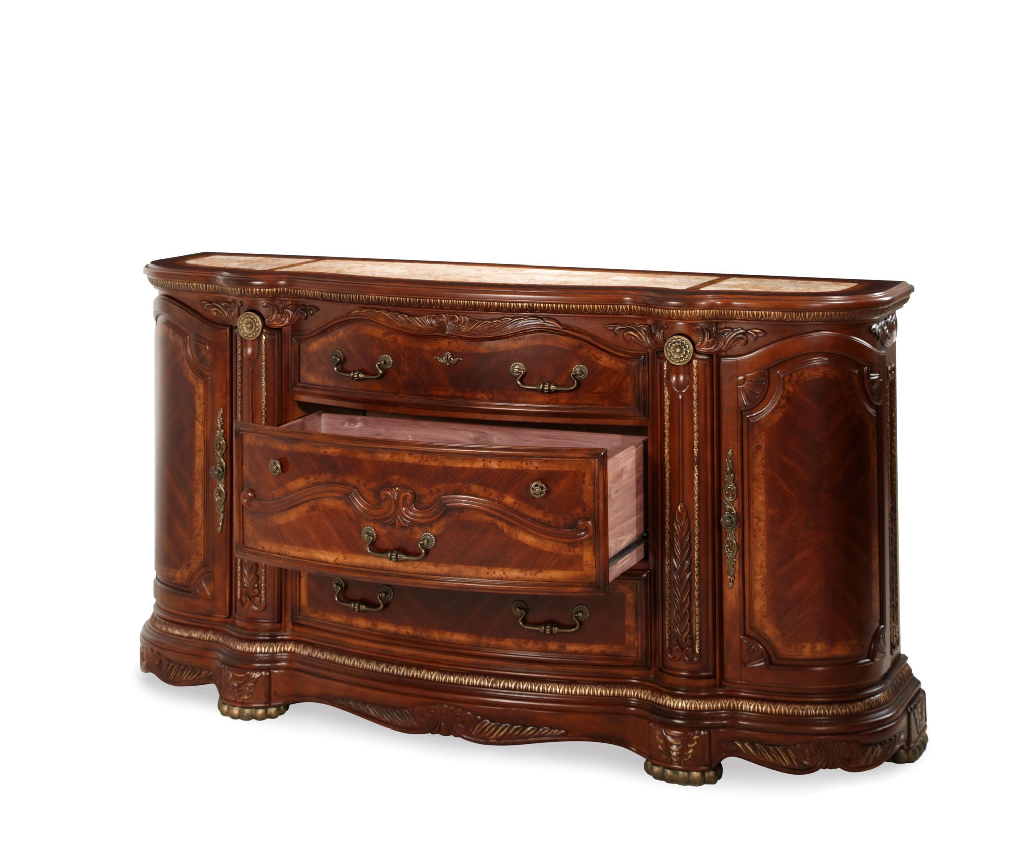 Cortina - Dresser & Mirror - Honey Walnut