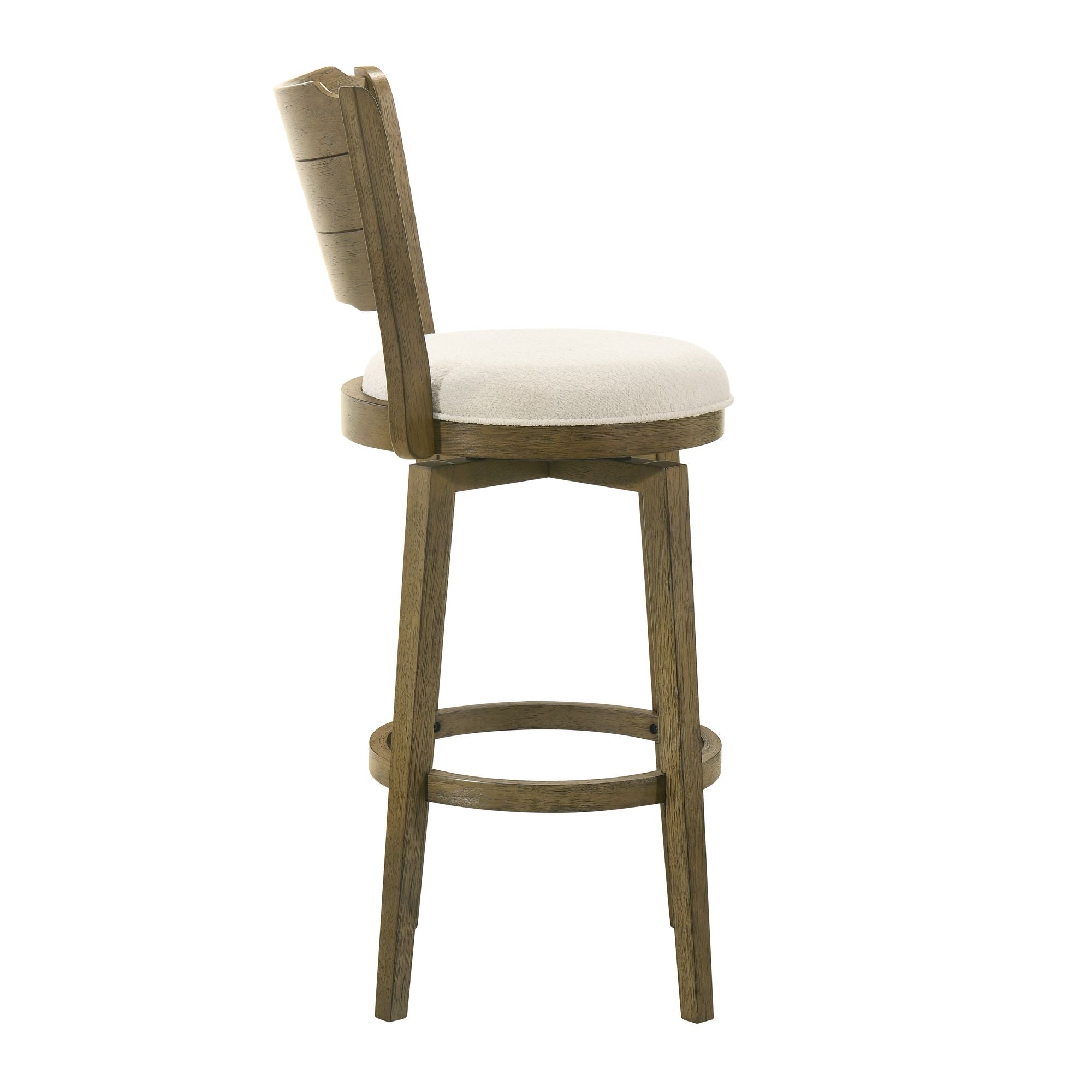 Winsley - Coastal Modern Swivel Wood Bar Height Kitchen Bar Stool