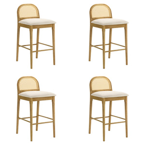 Lucio - Modern Farmhouse Wood Bar Height Kitchen Bar Stool