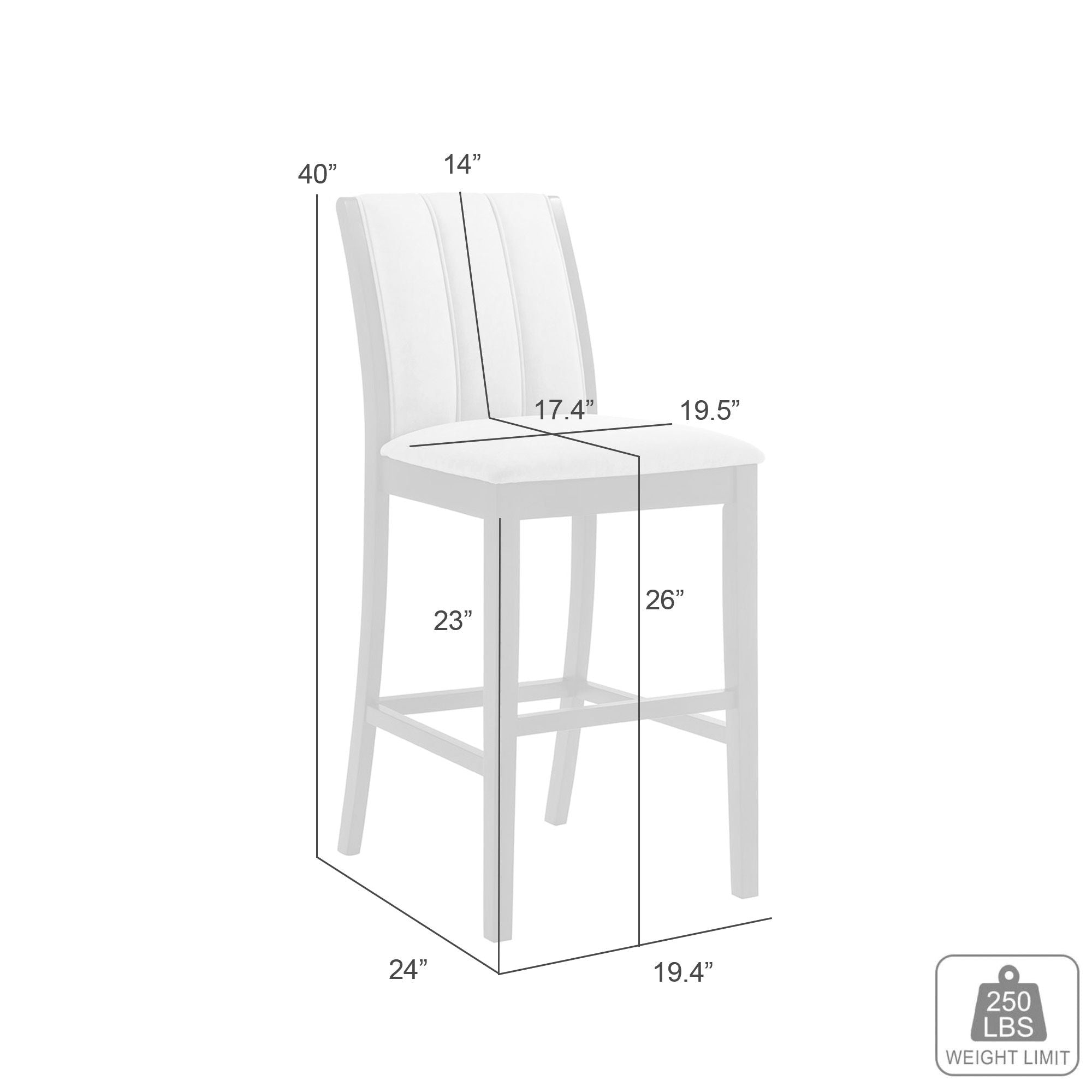 Nolan - 26" Counter Height Rubberwood Barstool