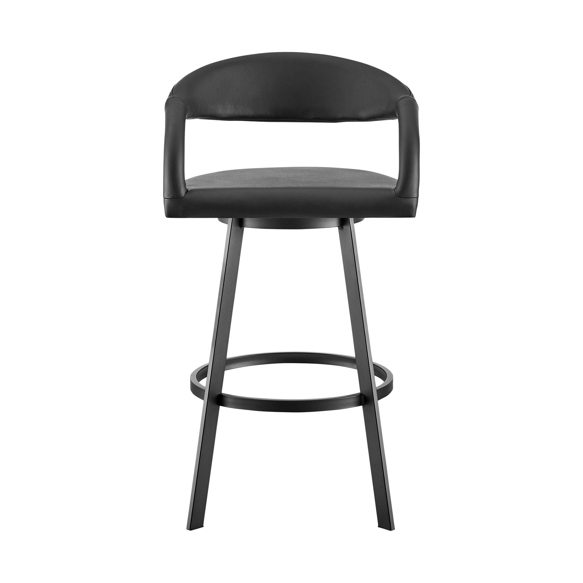 Ramona - 26" Swivel Counter Stool - Matte Black / Black