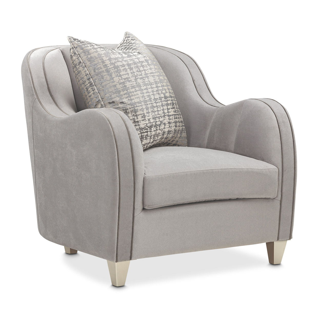Roxbury Park - Velvet Matching Chair - Steel / Slate