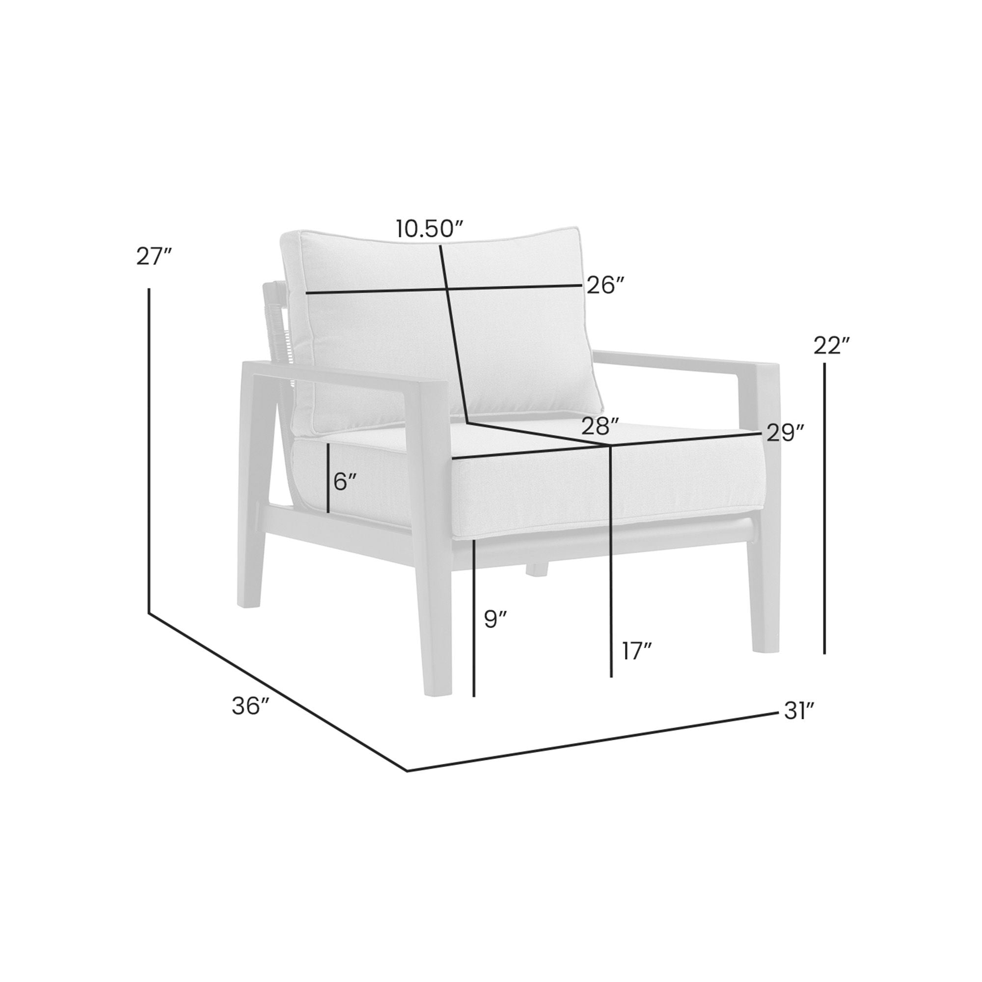 Cayman - Aluminum Outdoor Chair - Black / Dark Gray