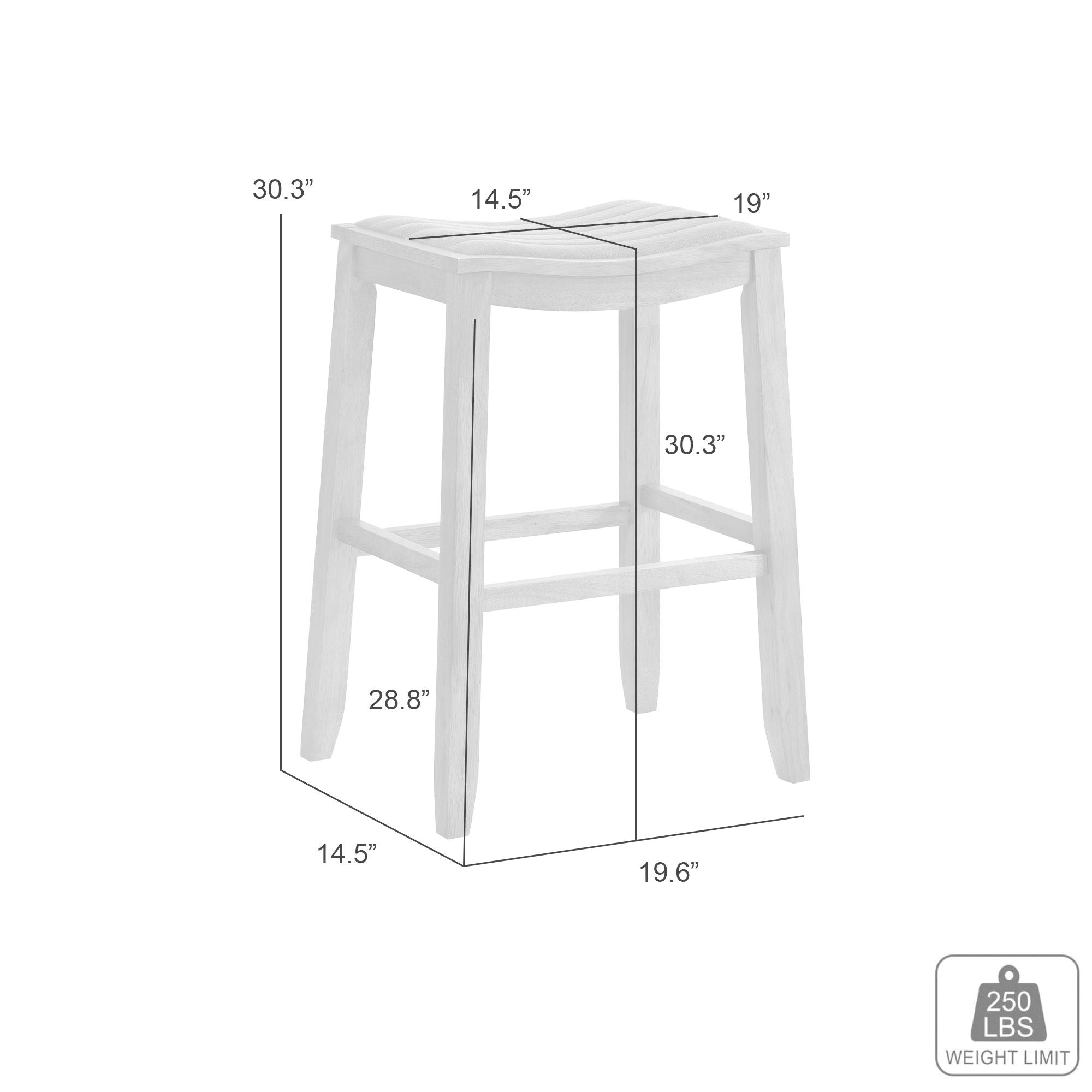 Iyani - Coastal Modern Wood Bar Height Kitchen Bar Stool